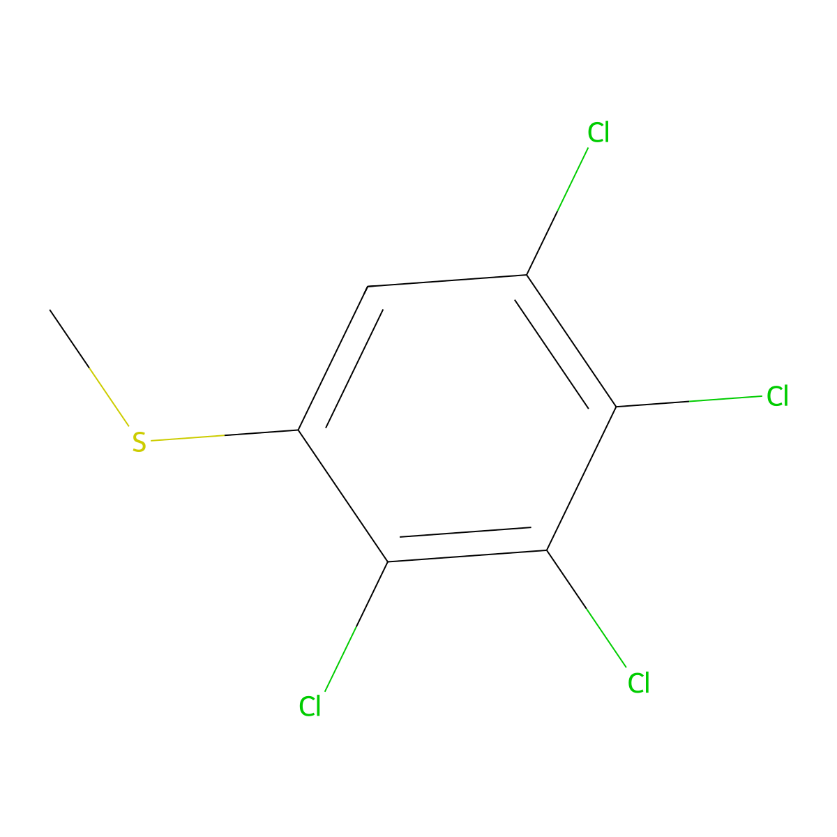 2,3,4,5-Tetrachlorothioanisole molecular structure, CAS 53014-41-8
