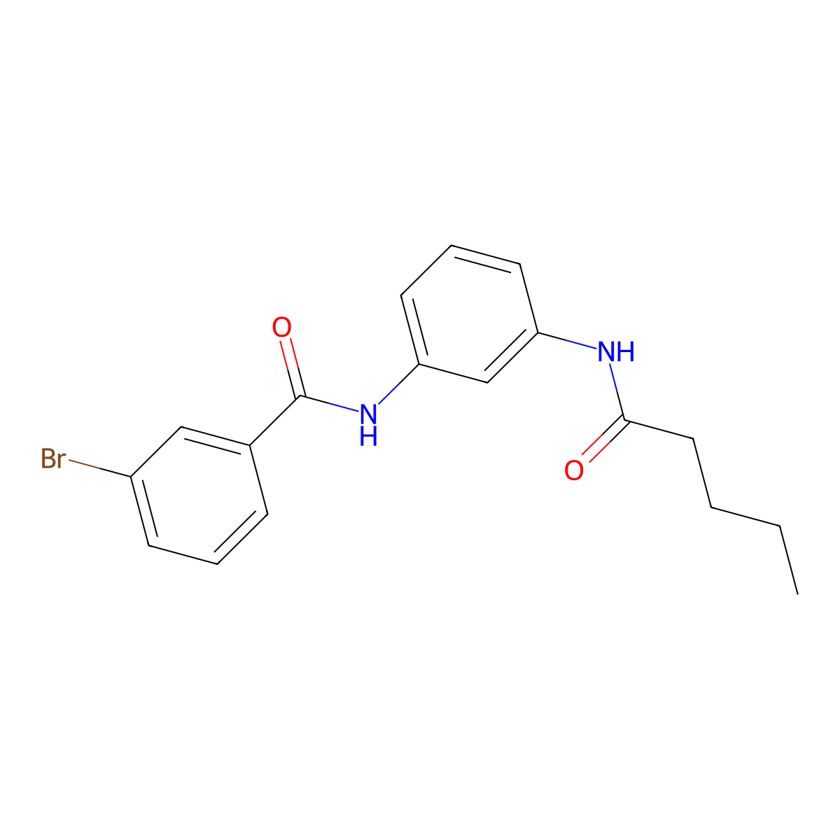 3-bromo-N-[3-(pentanoylamino)phenyl]benzamide molecular structure, CAS 530140-38-6