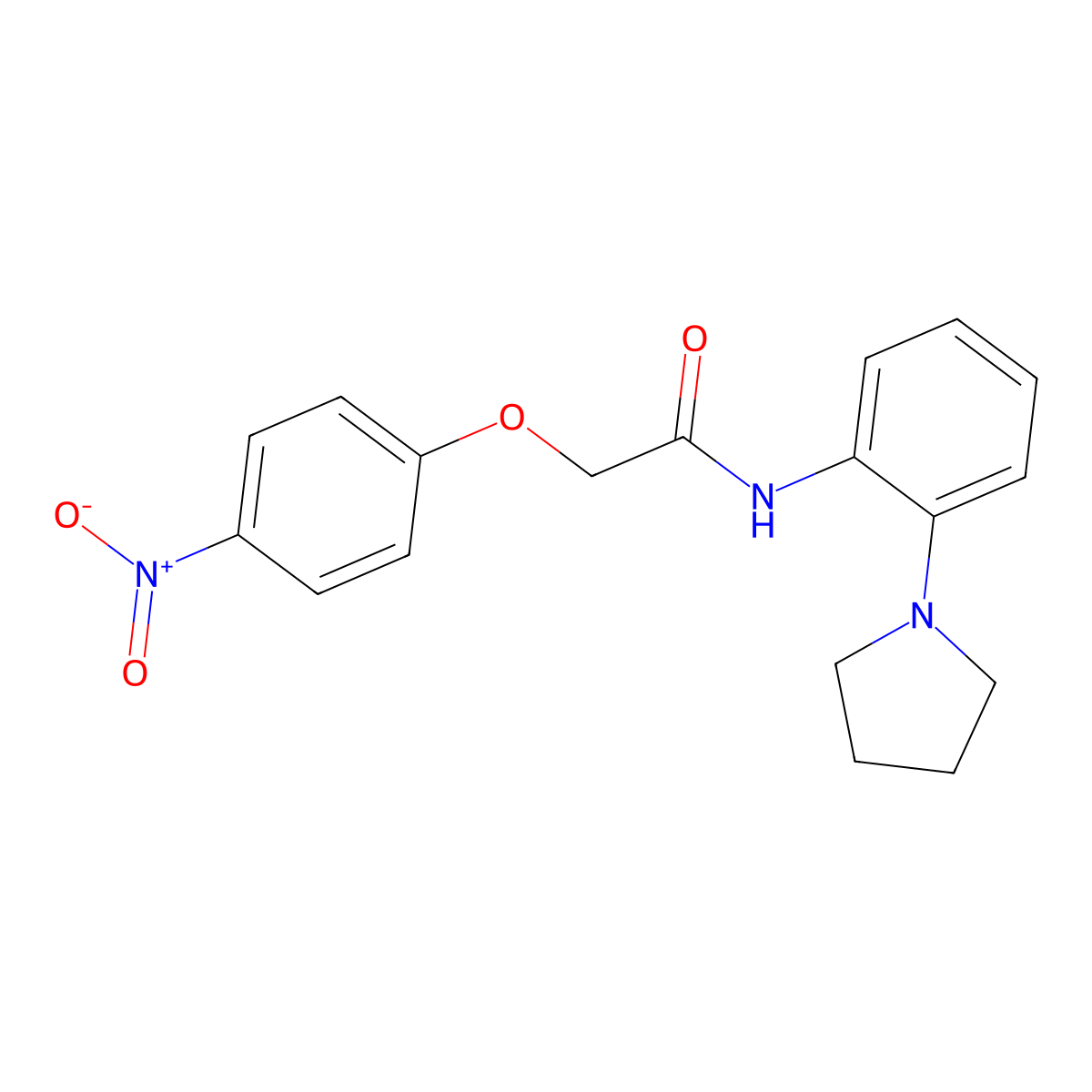 2-(4-nitrophenoxy)-N-(2-pyrrolidin-1-ylphenyl)acetamide molecular structure, CAS 530140-67-1