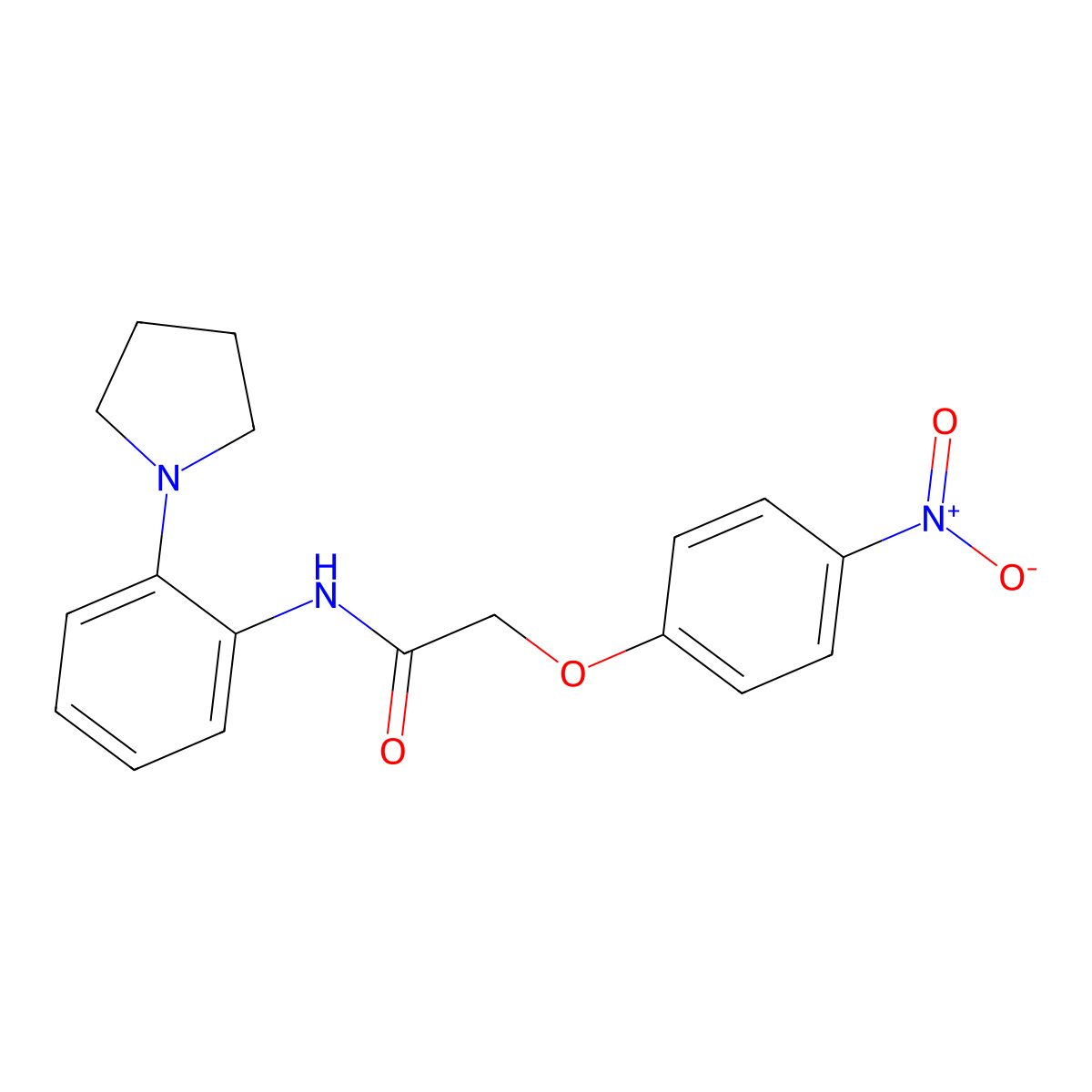 2-(4-nitrophenoxy)-N-(2-pyrrolidin-1-ylphenyl)acetamide molecular structure, CAS 530140-67-1