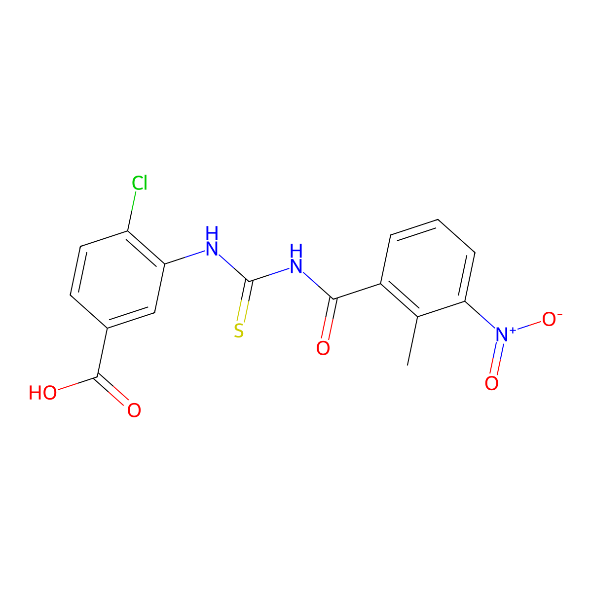 4-Chloro-3-({[(2-methyl-3-nitrophenyl)carbonyl]carbamothioyl}amino)benzoic acid molecular structure, CAS 530140-93-3