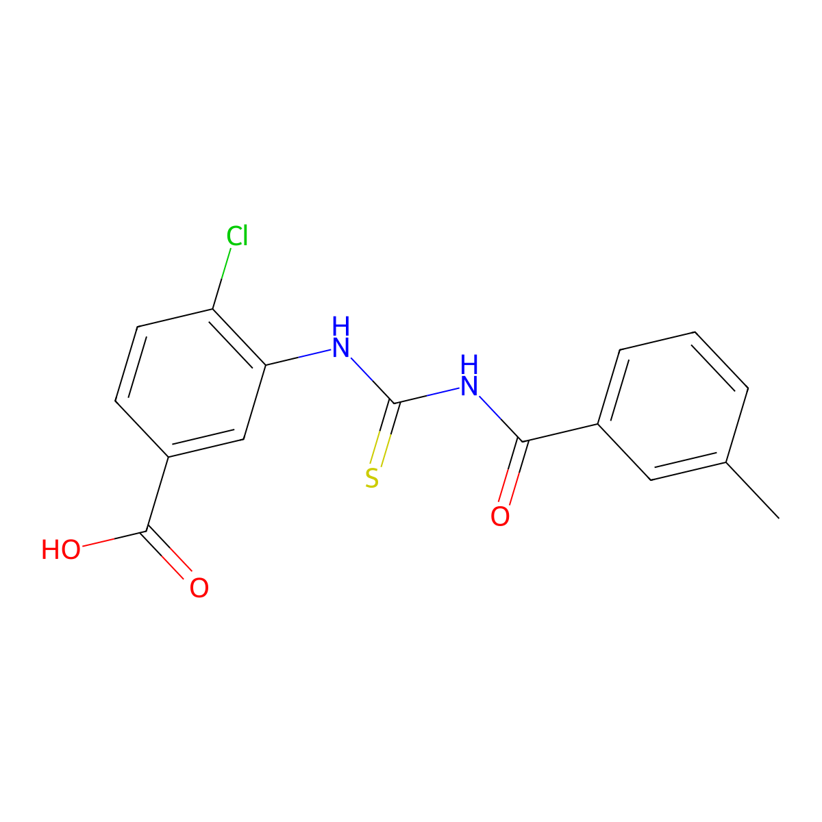 4-Chloro-3-({[(3-methylphenyl)carbonyl]carbamothioyl}amino)benzoic acid molecular structure, CAS 530140-95-5