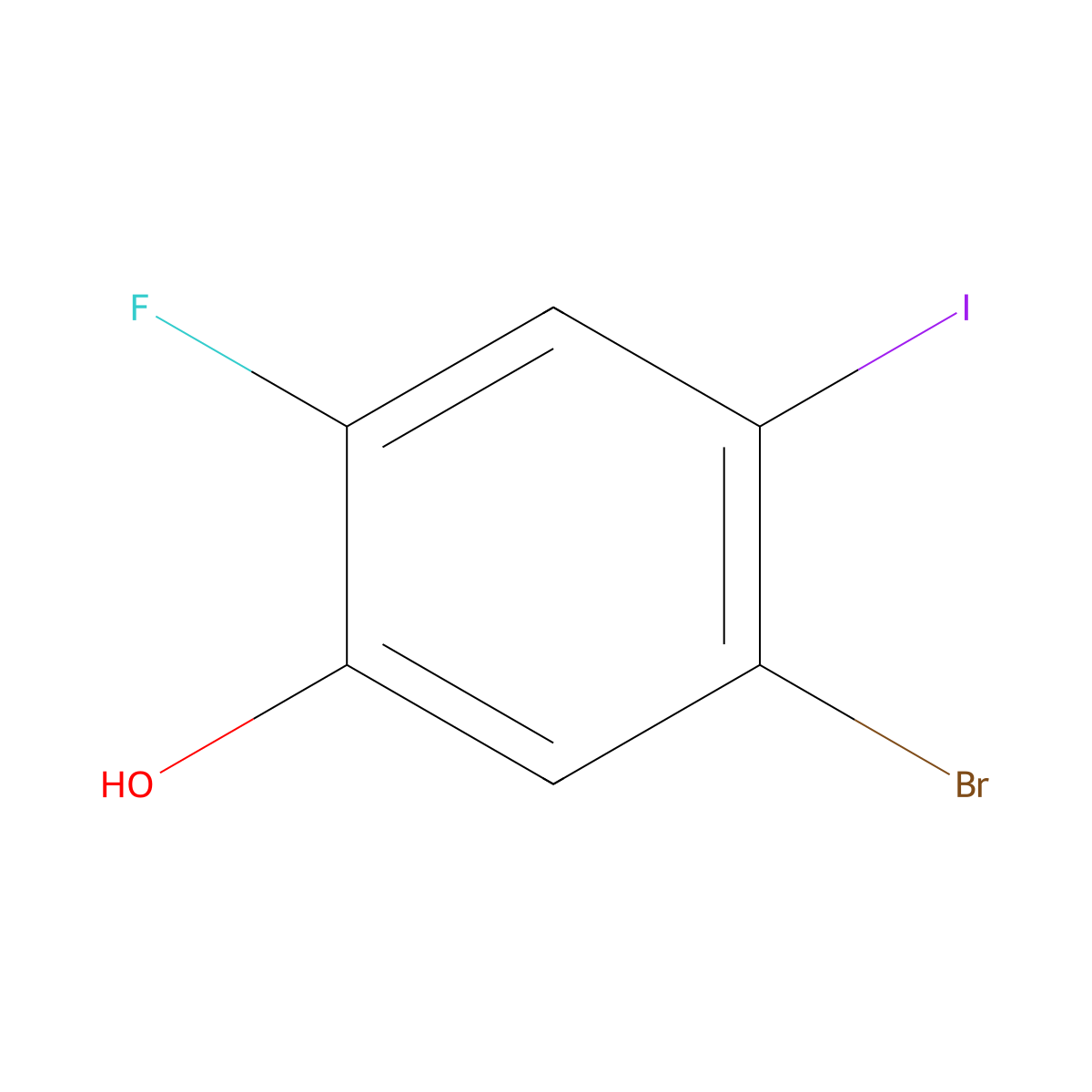 5-Bromo-2-fluoro-4-iodophenol molecular structure, CAS 530141-46-9