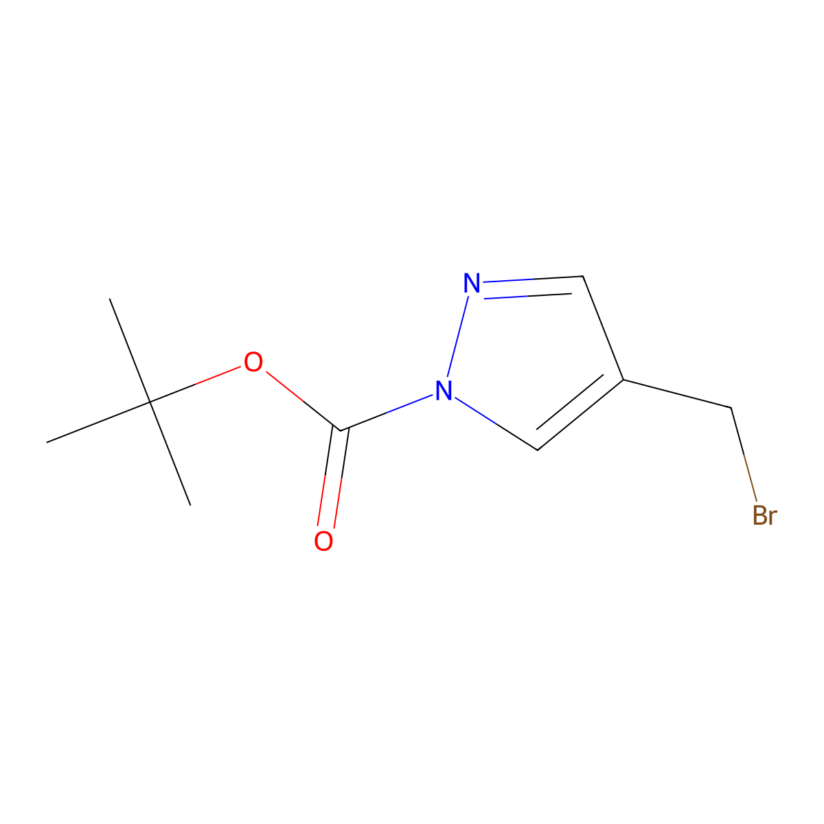 tert-butyl 4-(bromomethyl)-1H-pyrazole-1-carboxylate molecular structure, CAS 530144-72-0