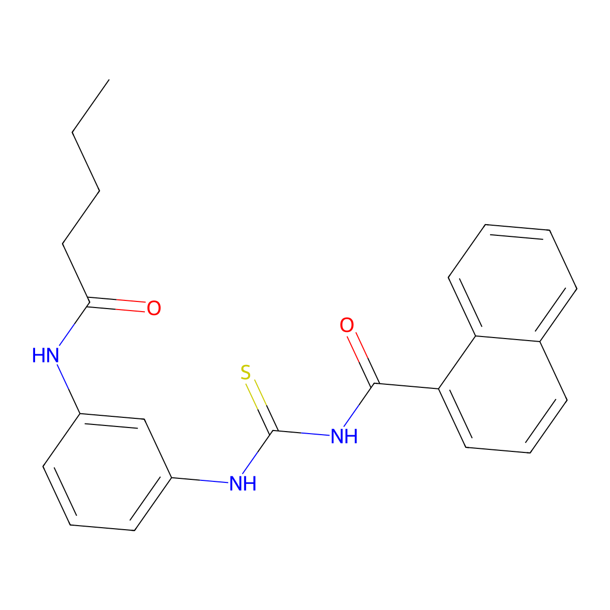 N-[[3-(pentanoylamino)phenyl]carbamothioyl]naphthalene-1-carboxamide molecular structure, CAS 530145-75-6