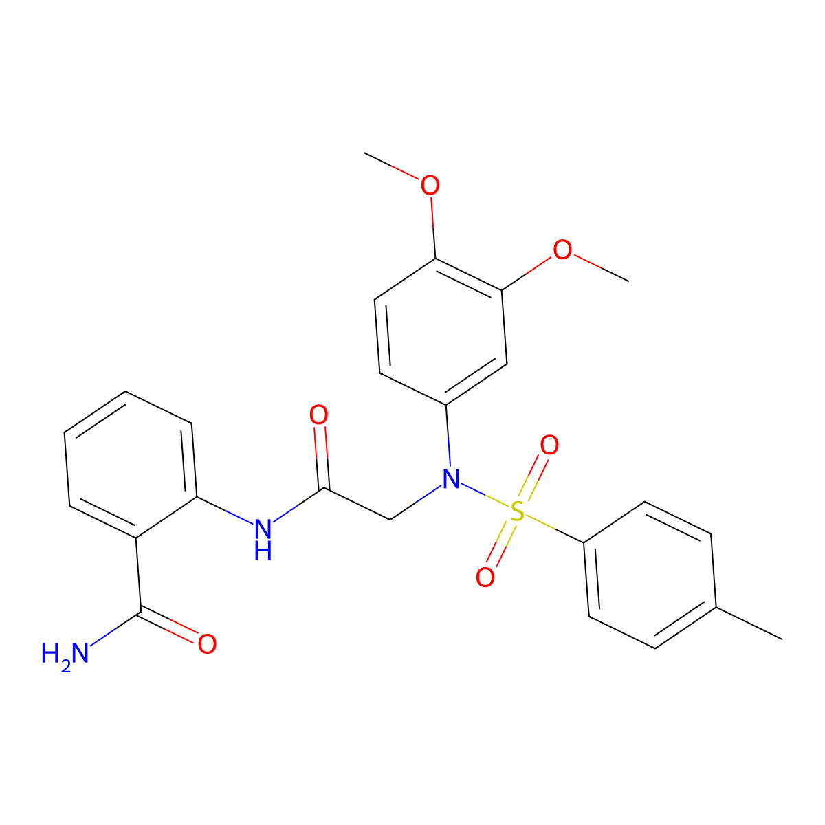 2-[[2-(3,4-dimethoxy-N-(4-methylphenyl)sulfonylanilino)acetyl]amino]benzamide molecular structure, CAS 530146-57-7