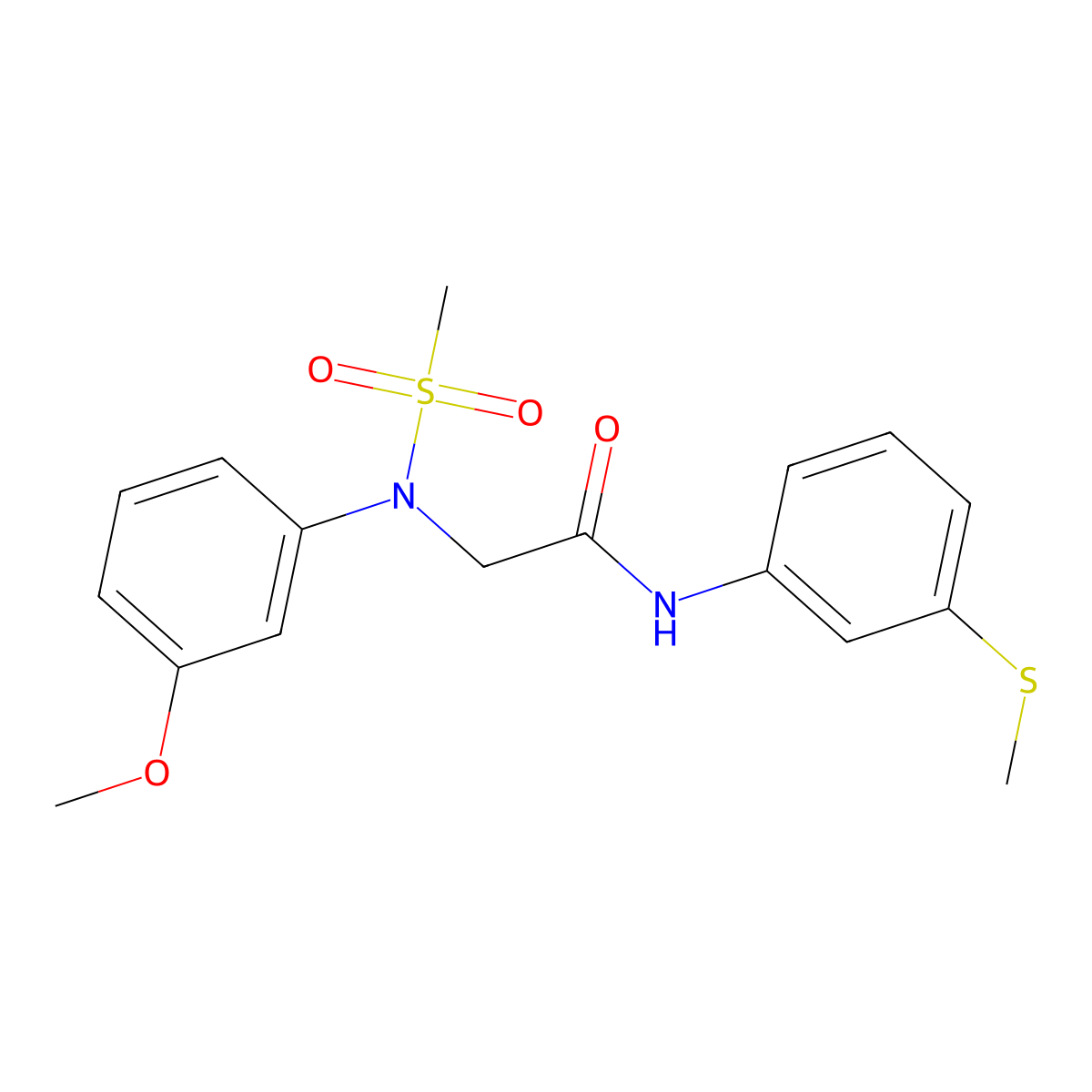2-(3-methoxy-N-methylsulfonylanilino)-N-(3-methylsulfanylphenyl)acetamide molecular structure, CAS 530148-32-4
