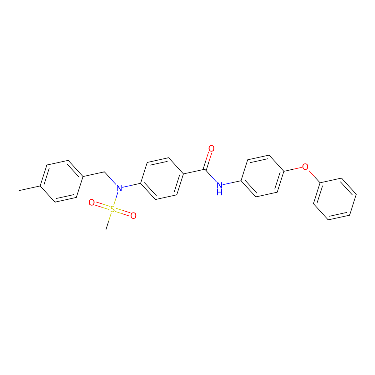 4-[(4-methylbenzyl)(methylsulfonyl)amino]-N-(4-phenoxyphenyl)benzamide molecular structure, CAS 530149-77-0