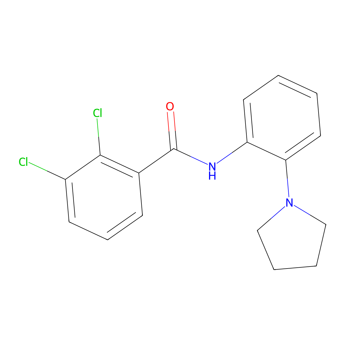 2,3-dichloro-N-(2-pyrrolidin-1-ylphenyl)benzamide molecular structure, CAS 530152-30-8