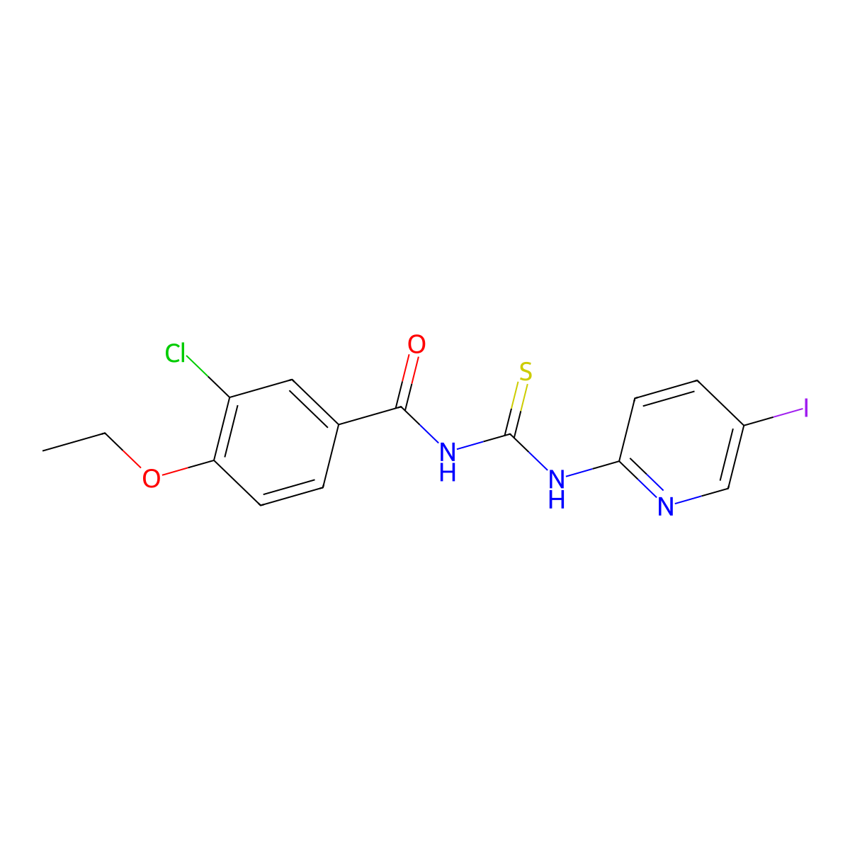 3-chloro-4-ethoxy-N-[(5-iodopyridin-2-yl)carbamothioyl]benzamide molecular structure, CAS 530152-85-3