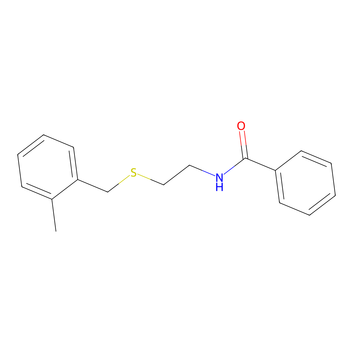 N-{2-[(2-methylbenzyl)sulfanyl]ethyl}benzamide molecular structure, CAS 530152-90-0