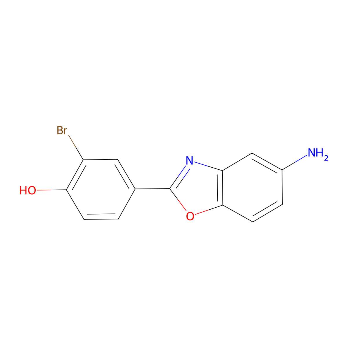 4-(5-Amino-1,3-benzoxazol-2-yl)-2-bromophenol molecular structure, CAS 530153-87-8