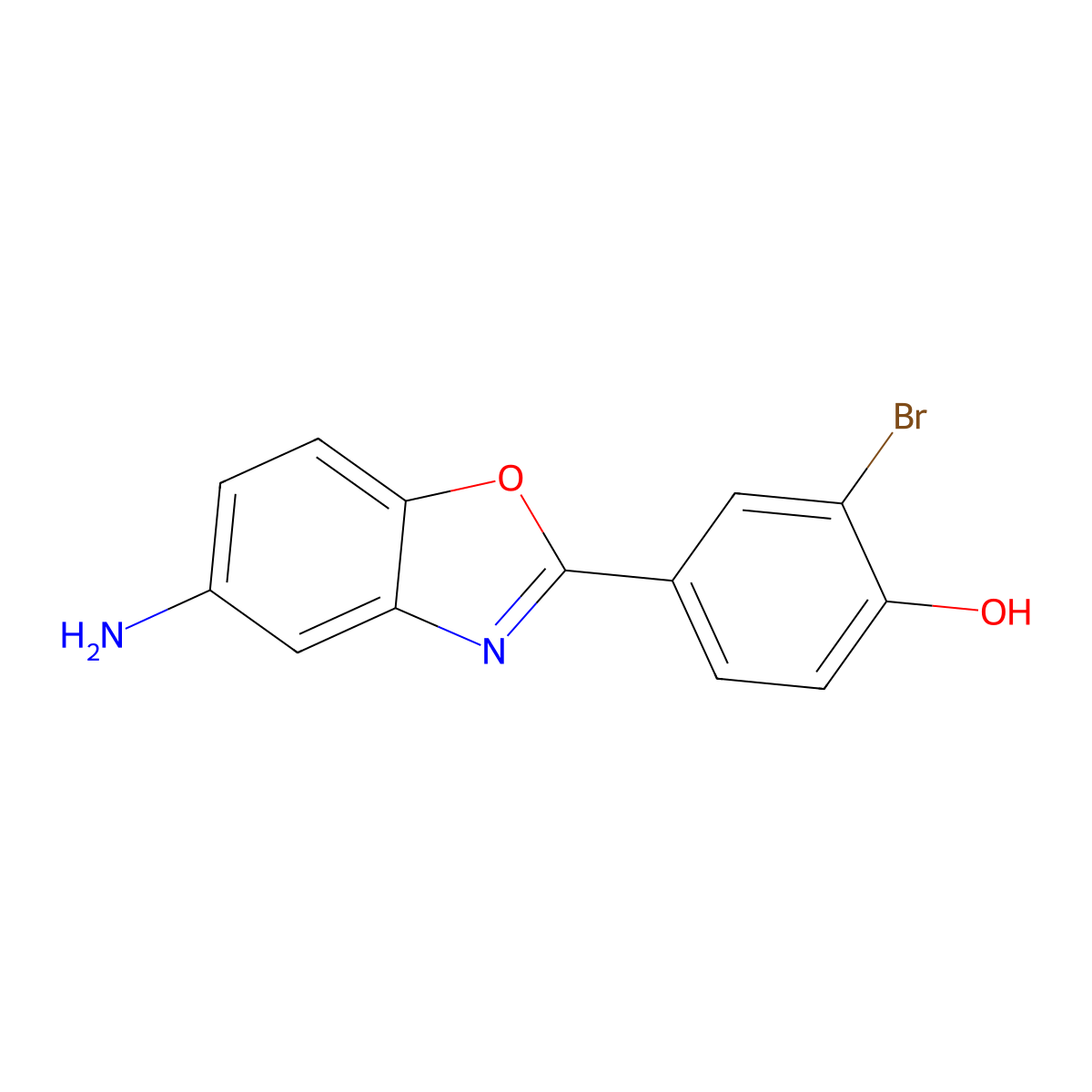 4-(5-Amino-1,3-benzoxazol-2-yl)-2-bromophenol molecular structure, CAS 530153-87-8