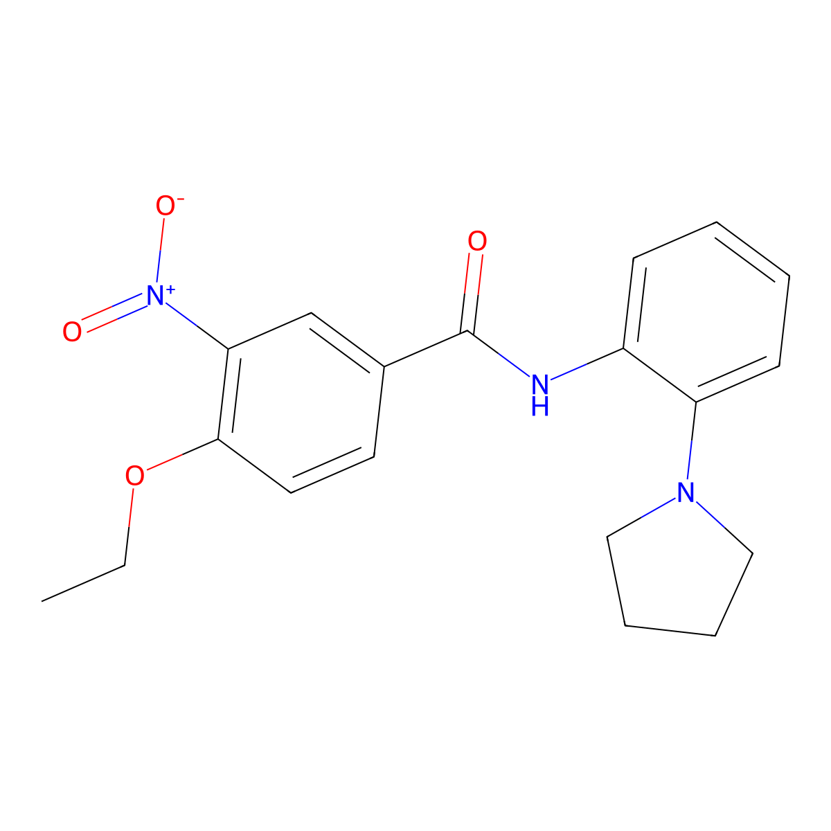 4-ethoxy-3-nitro-N-(2-pyrrolidin-1-ylphenyl)benzamide molecular structure, CAS 530154-53-1