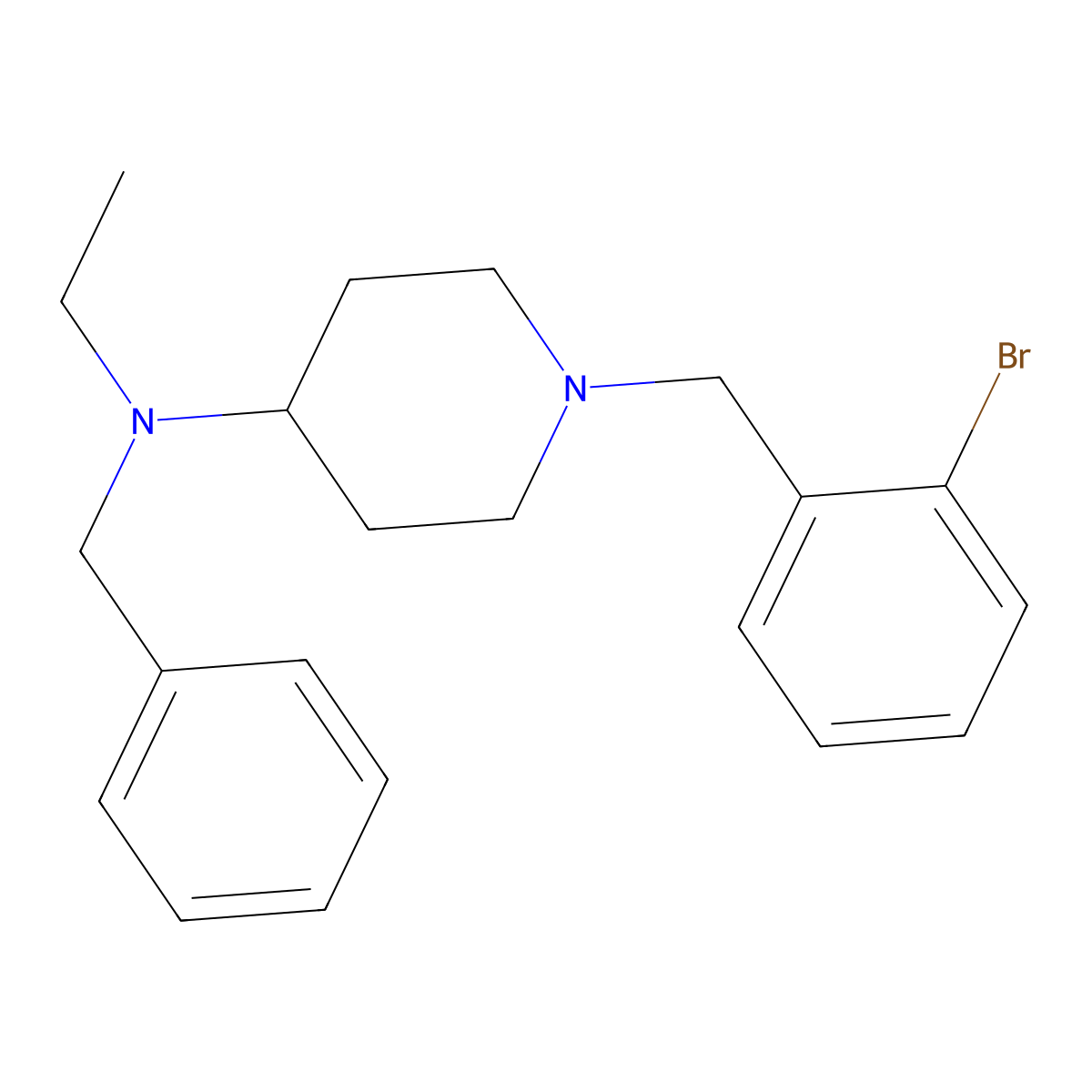 N-benzyl-1-[(2-bromophenyl)methyl]-N-ethylpiperidin-4-amine molecular structure, CAS 530155-18-1