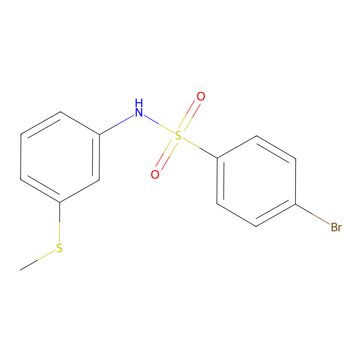 4-bromo-N-[3-(methylsulfanyl)phenyl]benzenesulfonamide molecular structure, CAS 530155-22-7