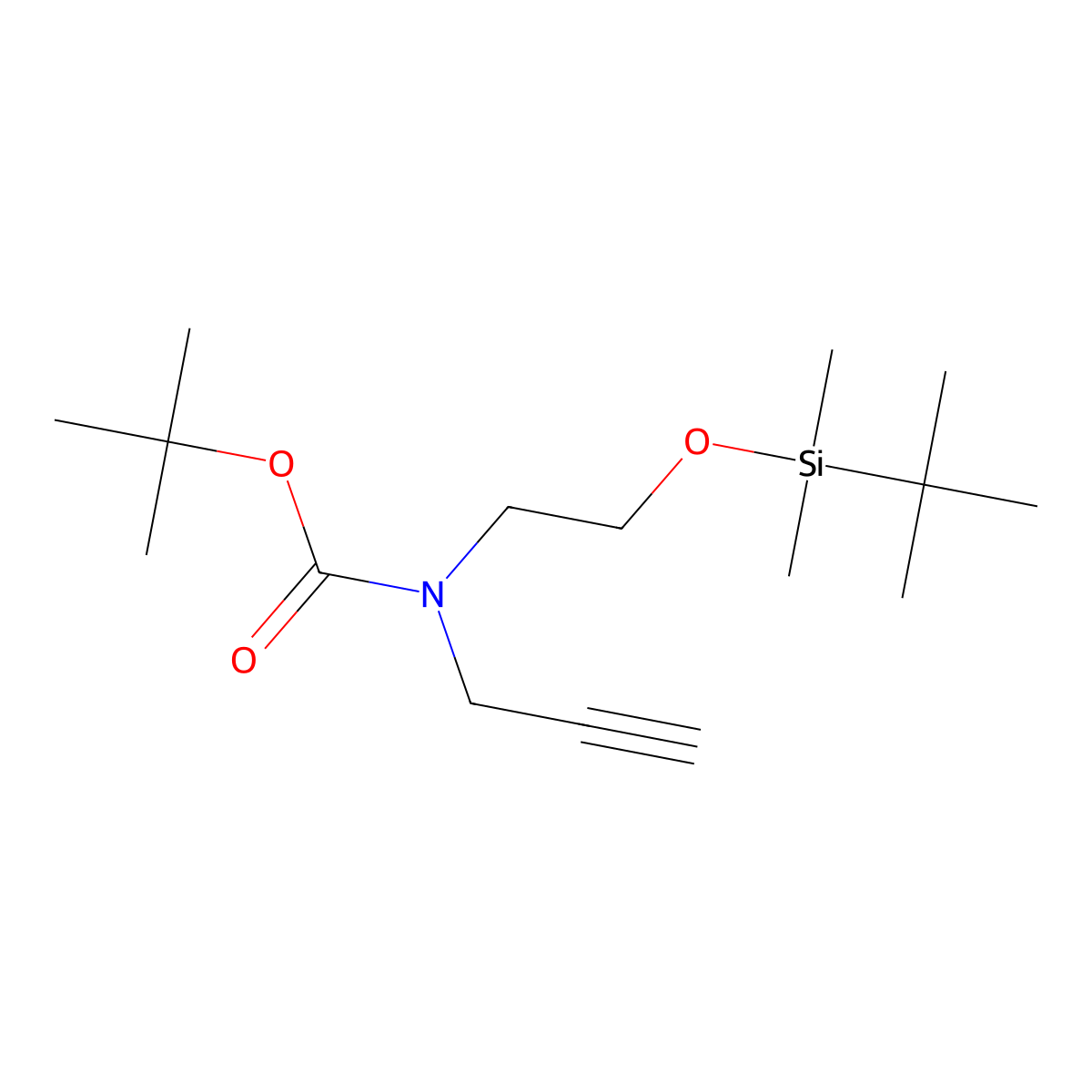 tert-Butyl (2-((tert-butyldimethylsilyl)oxy)ethyl)(prop-2-yn-1-yl)carbamate molecular structure, CAS 530157-18-7