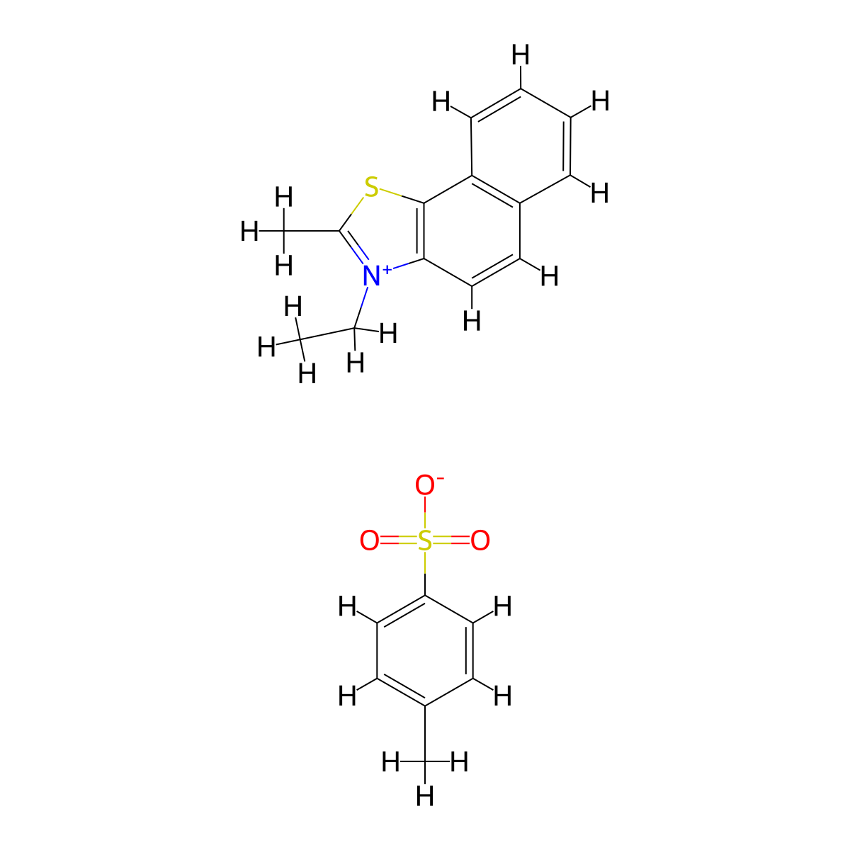 Naphtho(2,1-d)thiazolium, 3-ethyl-2-methyl-, 4-methylbenzenesulfonate (1:1) molecular structure, CAS 53019-76-4