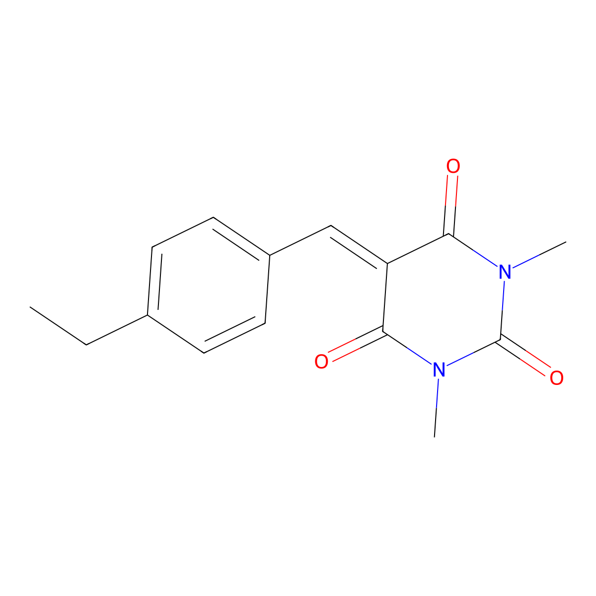 5-[(4-Ethylphenyl)methylidene]-1,3-dimethyl-1,3-diazinane-2,4,6-trione molecular structure, CAS 5302-01-2