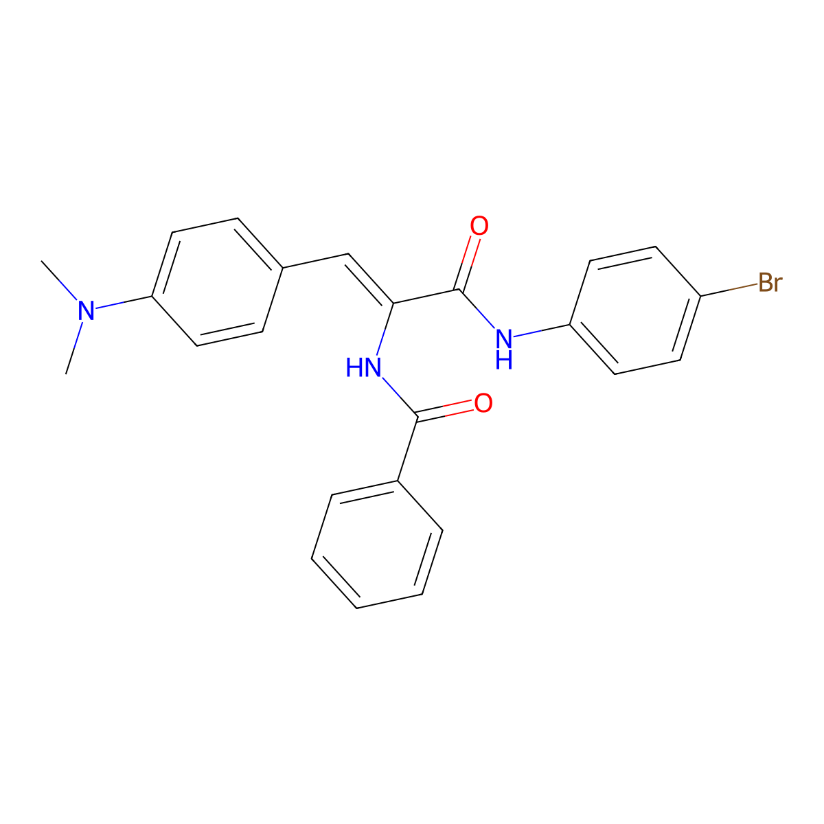 N-[(Z)-1-[(4-Bromophenyl)carbamoyl]-2-(4-dimethylaminophenyl)vinyl]benzamide molecular structure, CAS 5302-11-4