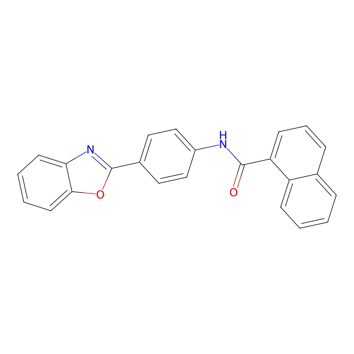 N-[4-(1,3-benzoxazol-2-yl)phenyl]naphthalene-1-carboxamide molecular structure, CAS 5302-53-4