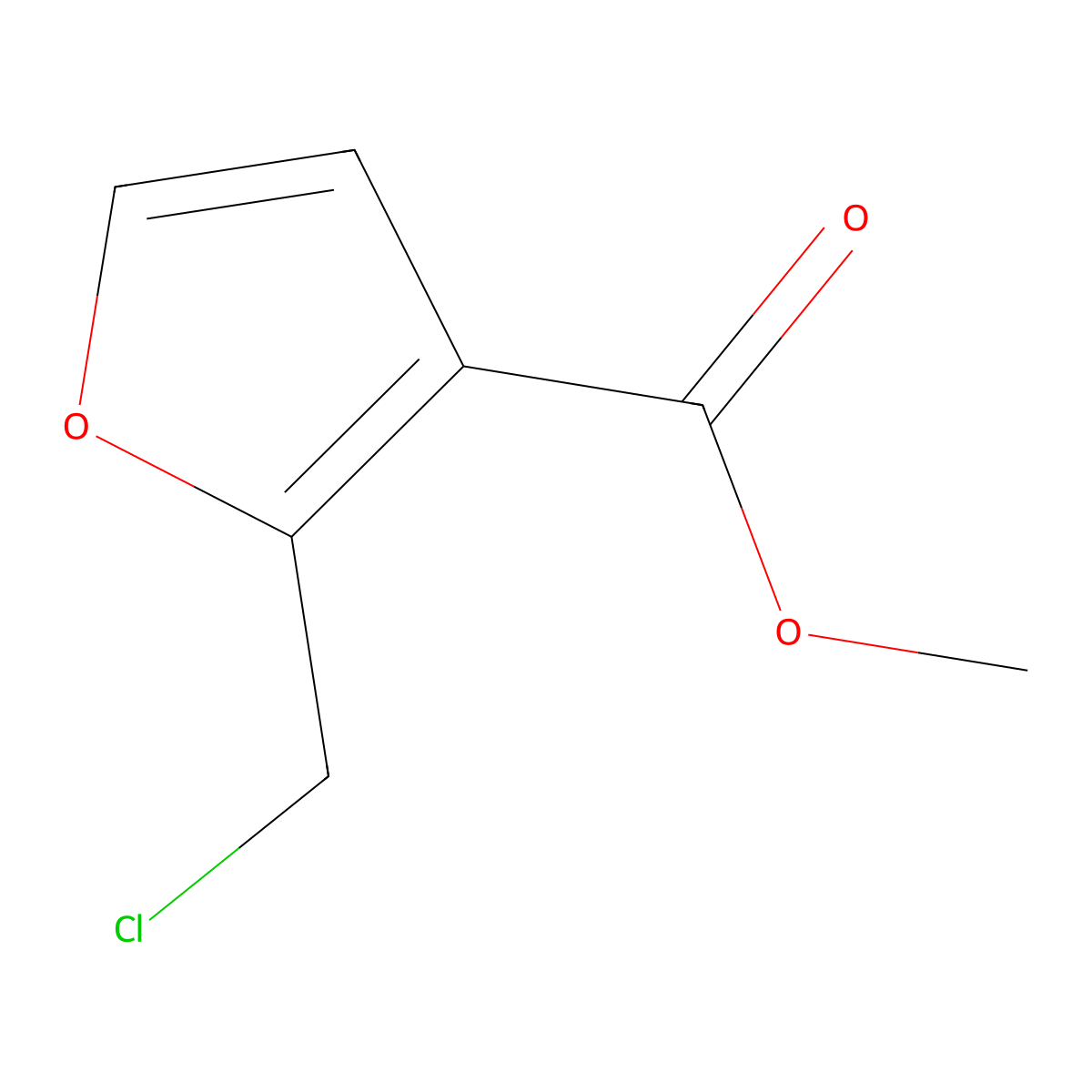 Methyl 2-(chloromethyl)-3-furoate molecular structure, CAS 53020-07-8