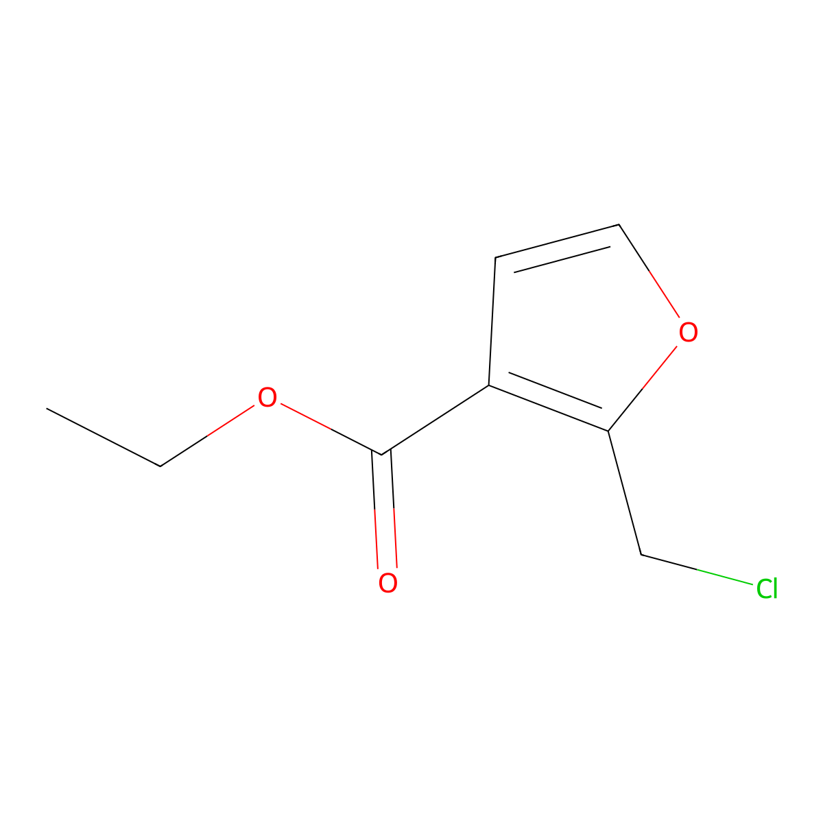 Ethyl 2-(chloromethyl)-3-furoate molecular structure, CAS 53020-09-0
