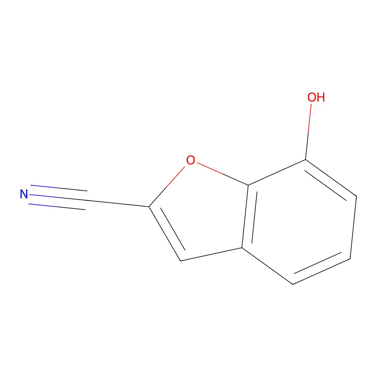 7-Hydroxybenzofuran-2-carbonitrile molecular structure, CAS 53020-47-6