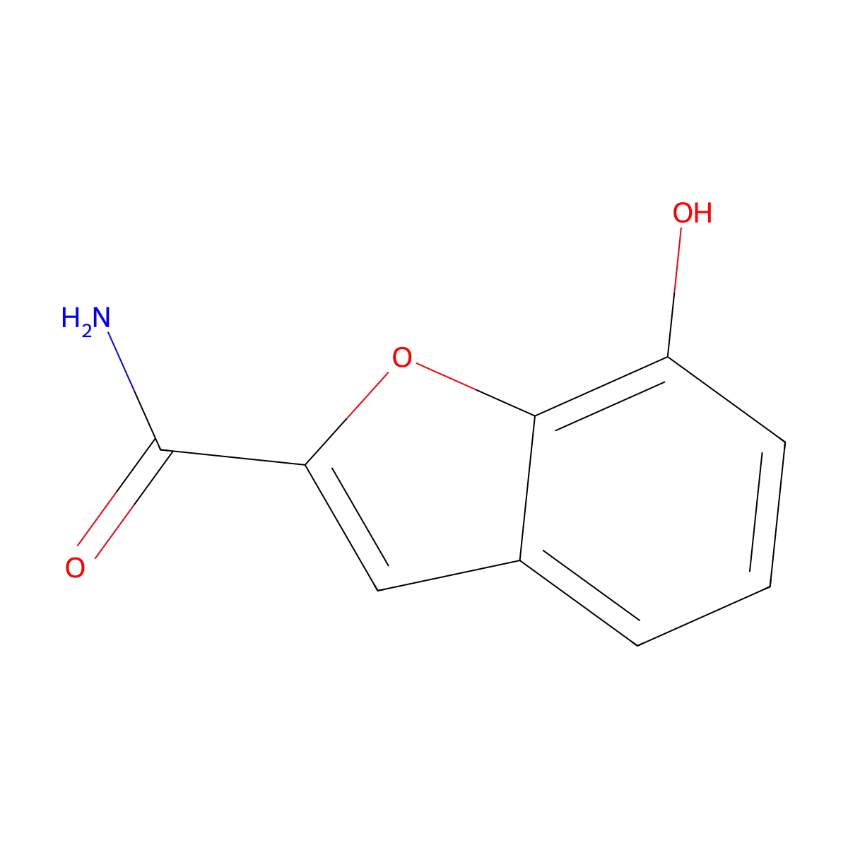 7-Hydroxy-1-benzofuran-2-carboxamide molecular structure, CAS 53020-48-7
