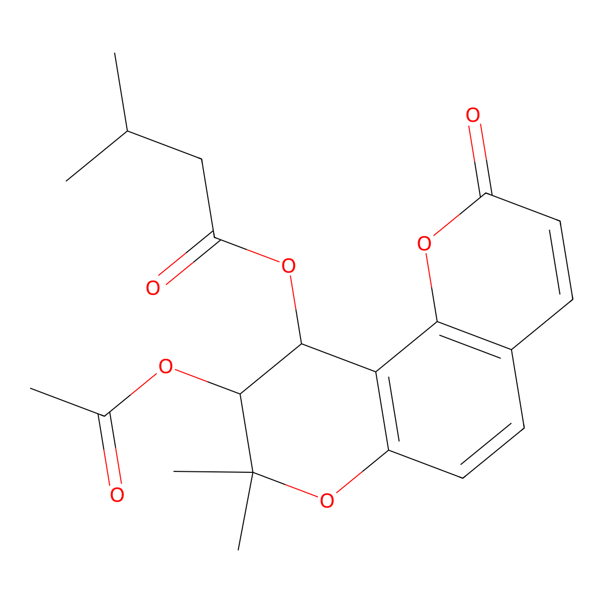 Suksdorfin molecular structure, CAS 53023-17-9