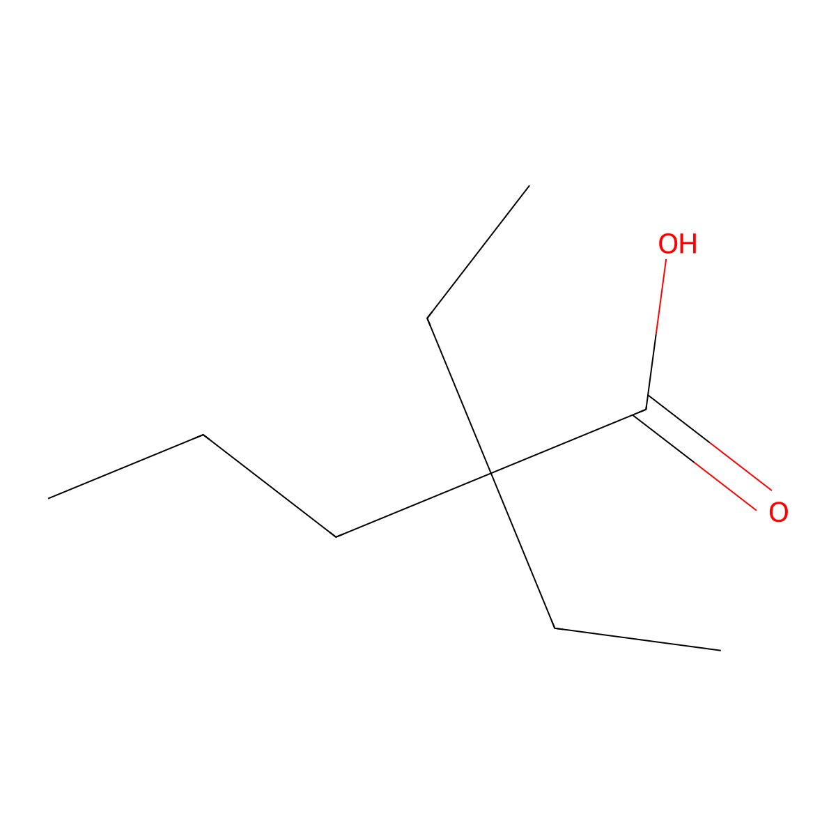 2,2-Diethylpentanoic acid molecular structure, CAS 5303-38-8