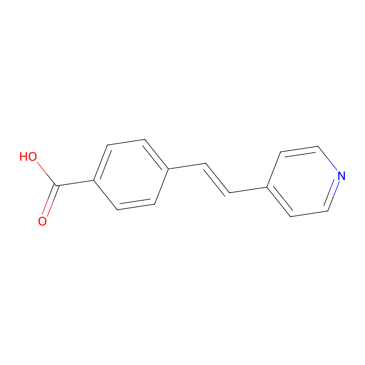 (E)-4-(2-(pyridin-4-yl)vinyl)benzoic acid molecular structure, CAS 53031-56-4