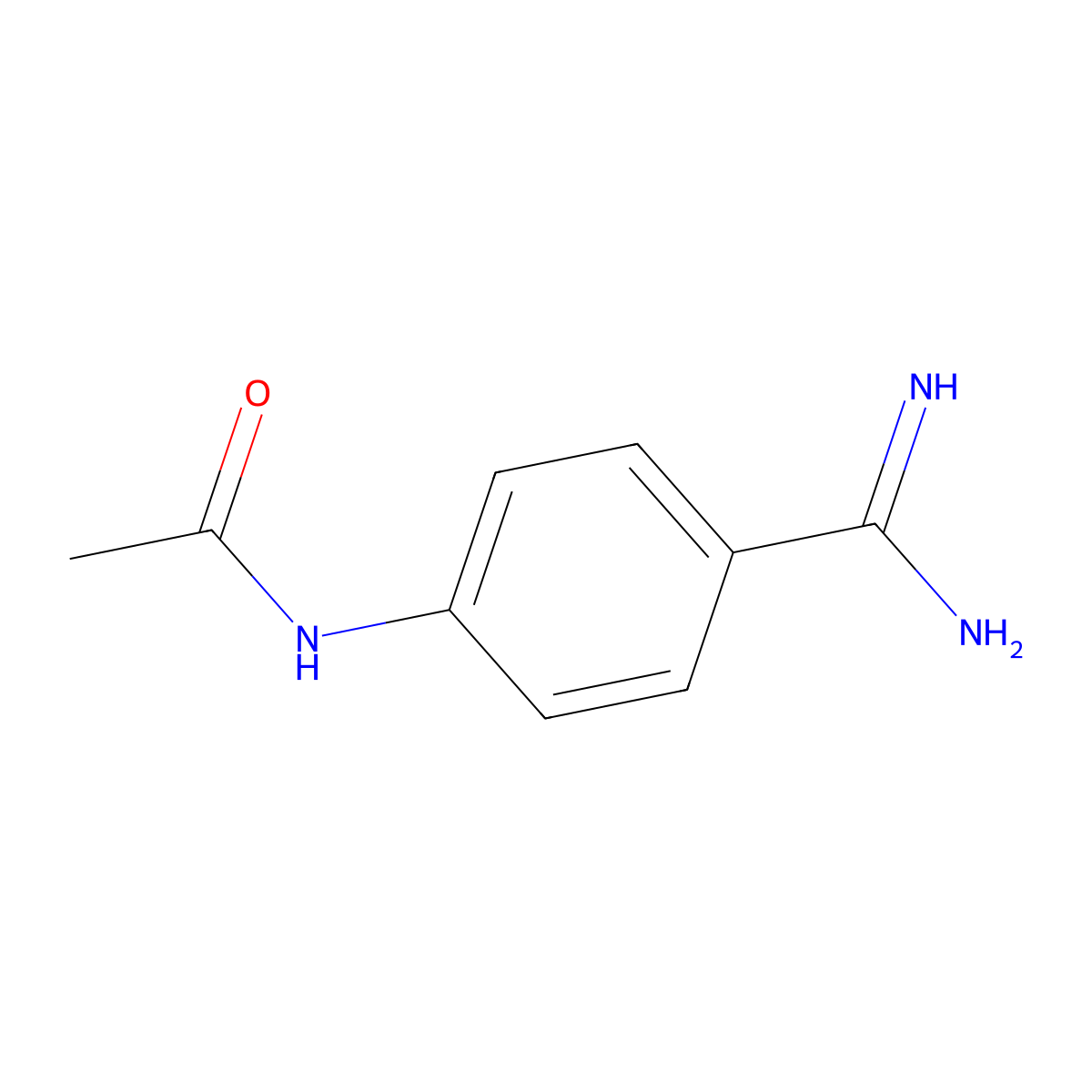 N-(4-Carbamimidoyl-phenyl)-acetamide molecular structure, CAS 53032-86-3