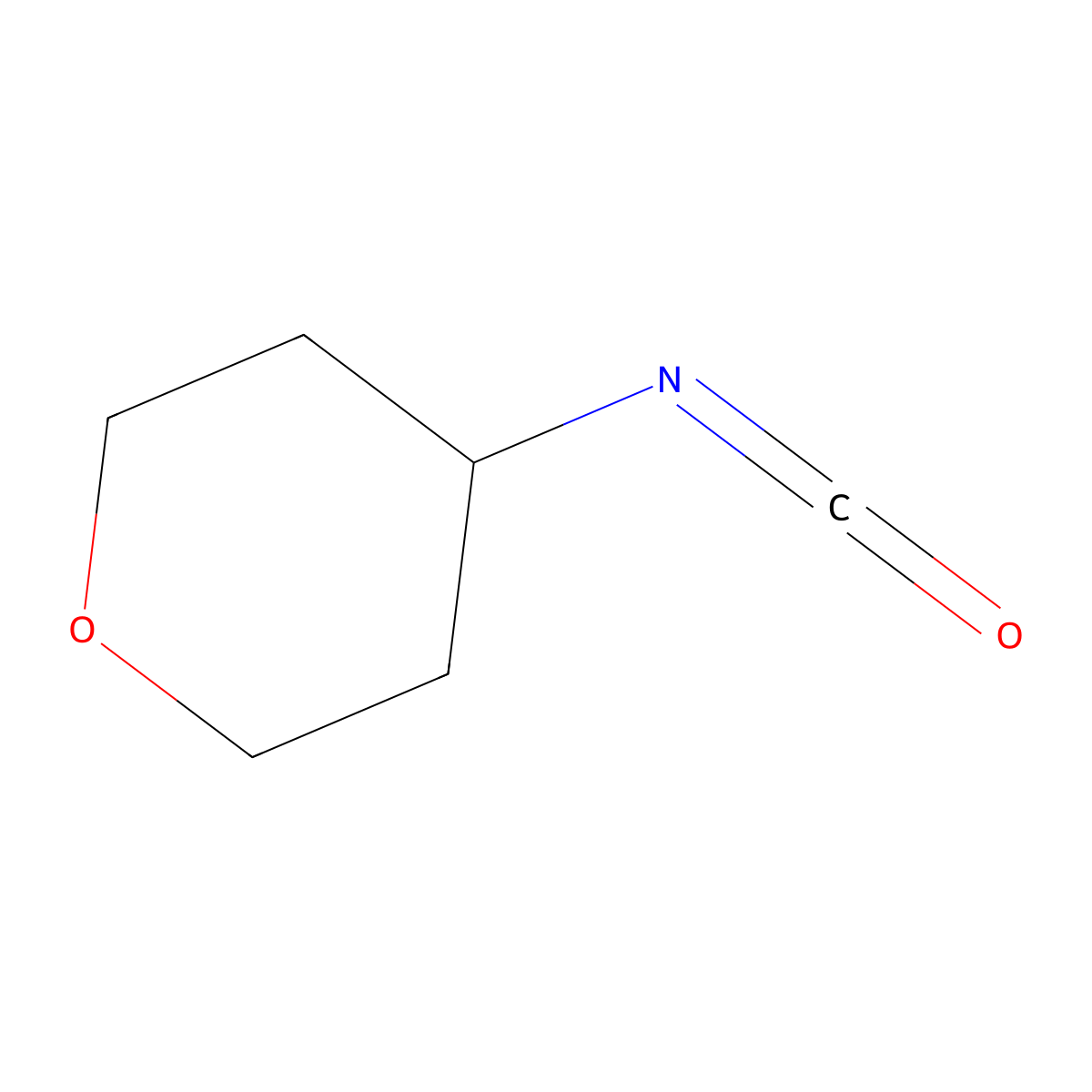 4-Isocyanatooxane molecular structure, CAS 53035-92-0