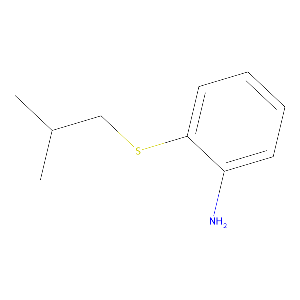 2-[(2-Methylpropyl)sulfanyl]aniline molecular structure, CAS 53036-43-4