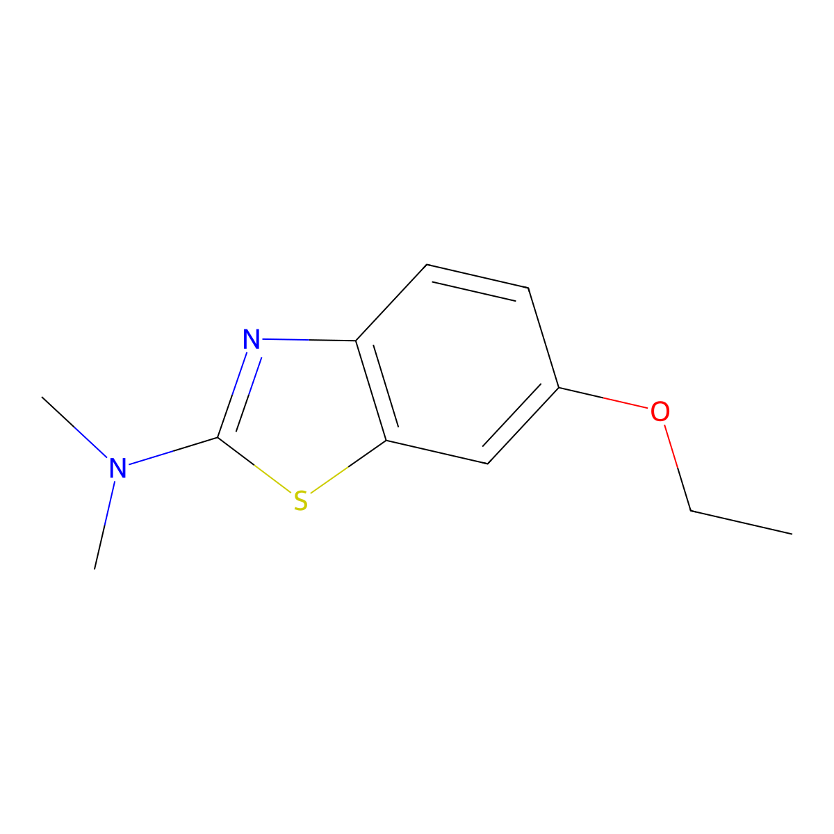 6-Ethoxy-N,N-dimethylbenzothiazol-2-amine molecular structure, CAS 5304-29-0
