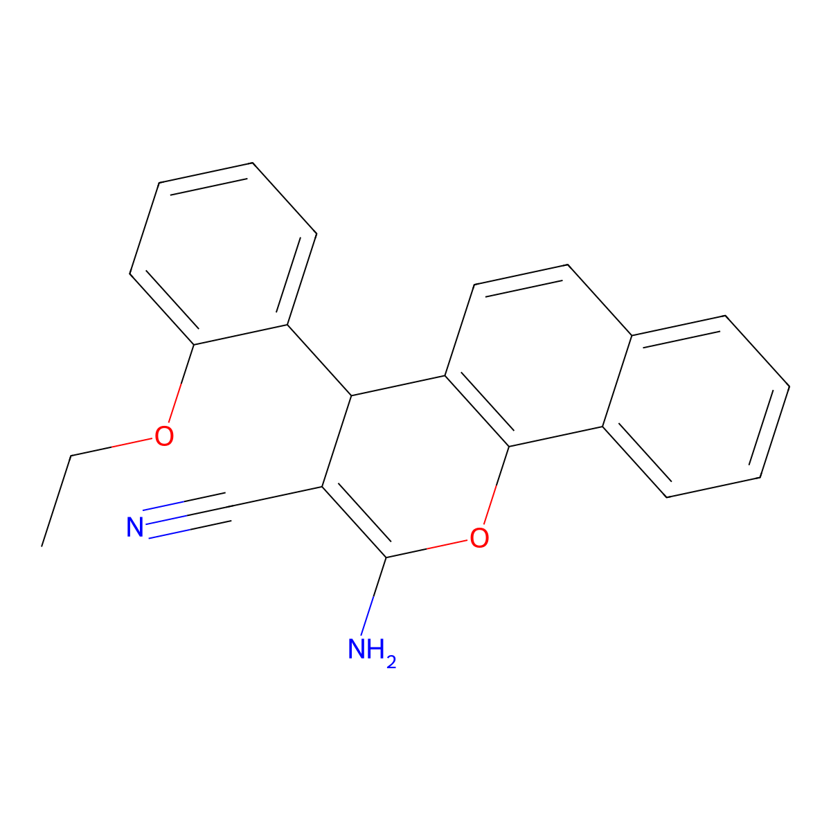 2-amino-4-(2-ethoxyphenyl)-4H-benzo[h]chromene-3-carbonitrile molecular structure, CAS 5304-42-7