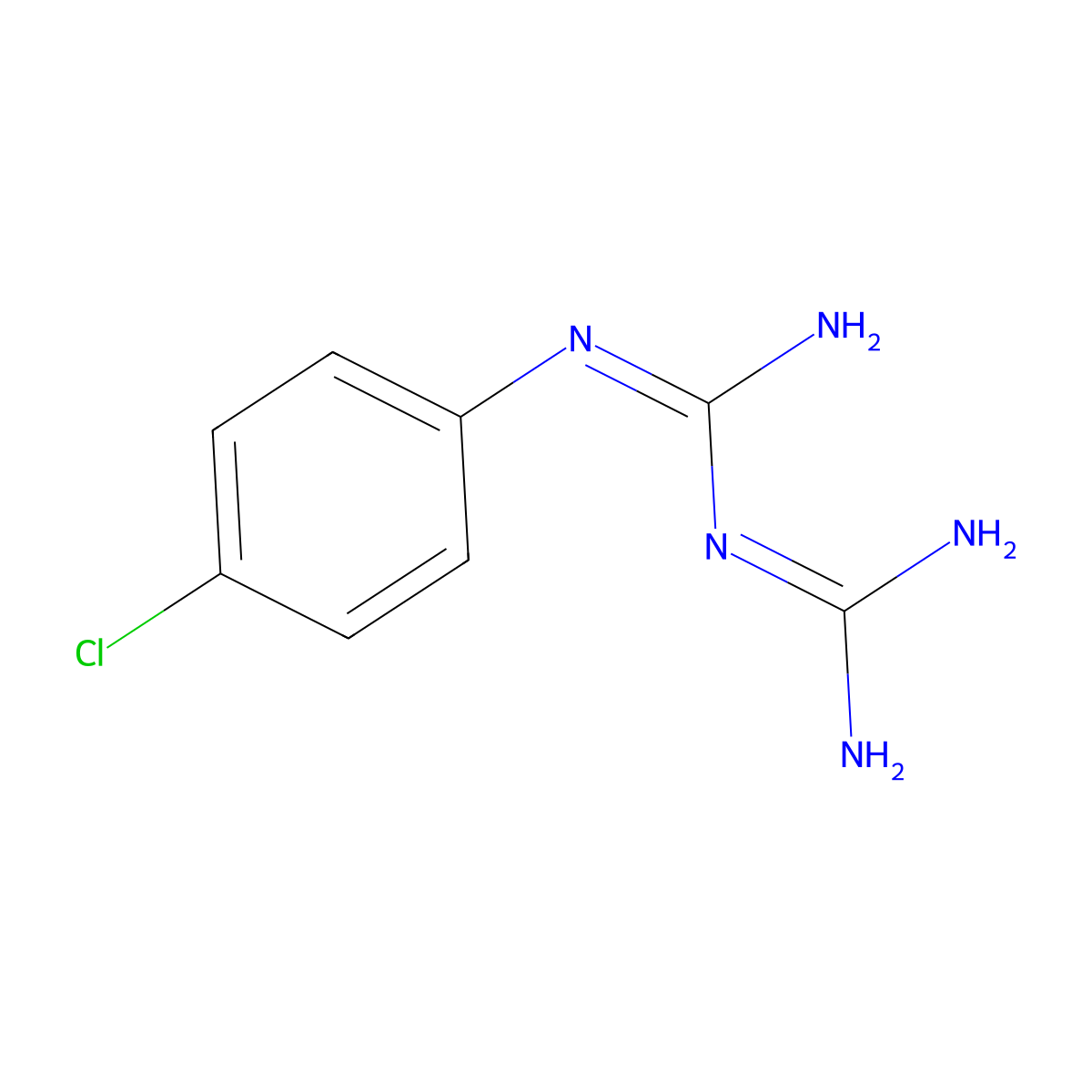 (4-Chlorophenyl)biguanide molecular structure, CAS 5304-59-6