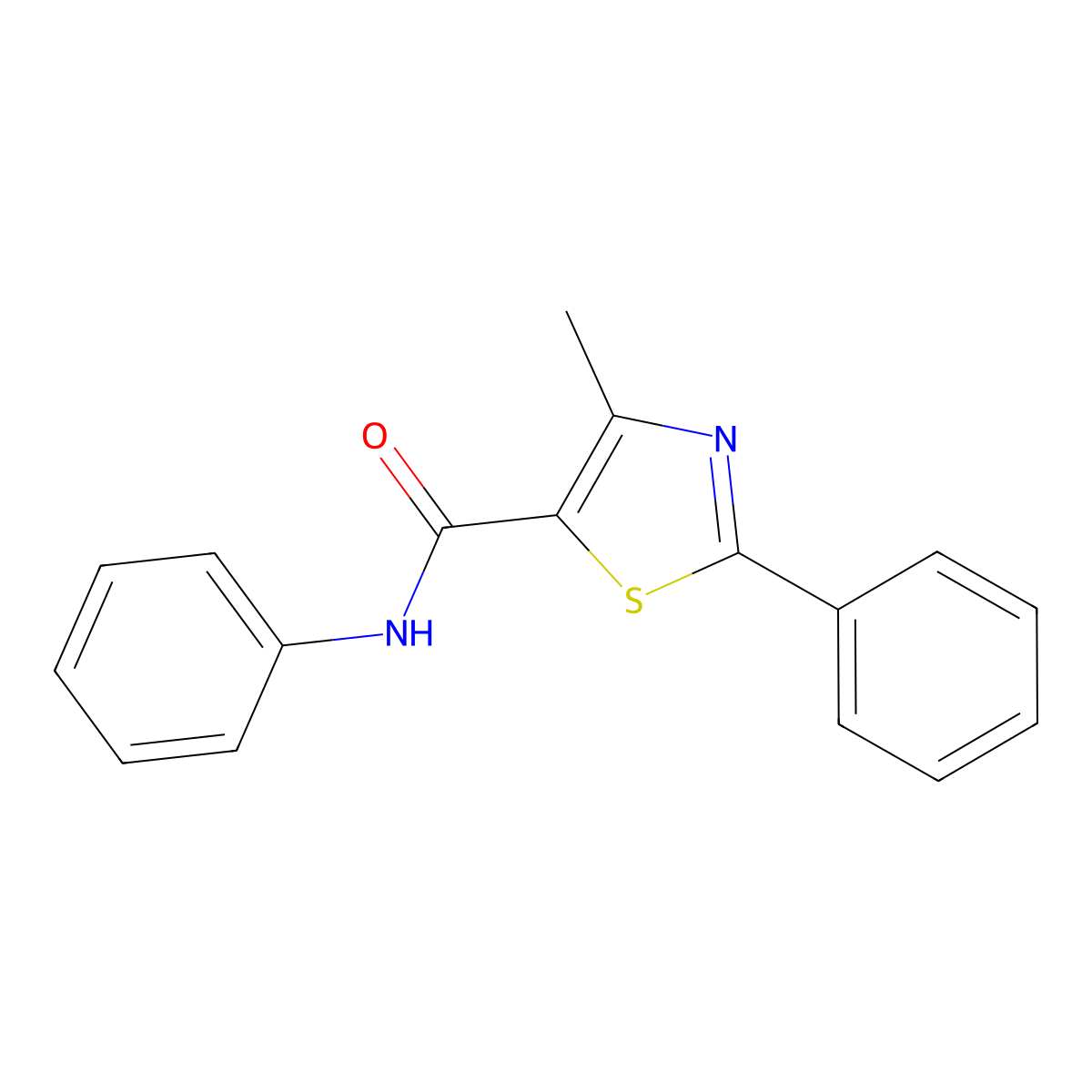 4-methyl-N,2-diphenyl-1,3-thiazole-5-carboxamide molecular structure, CAS 53040-11-2