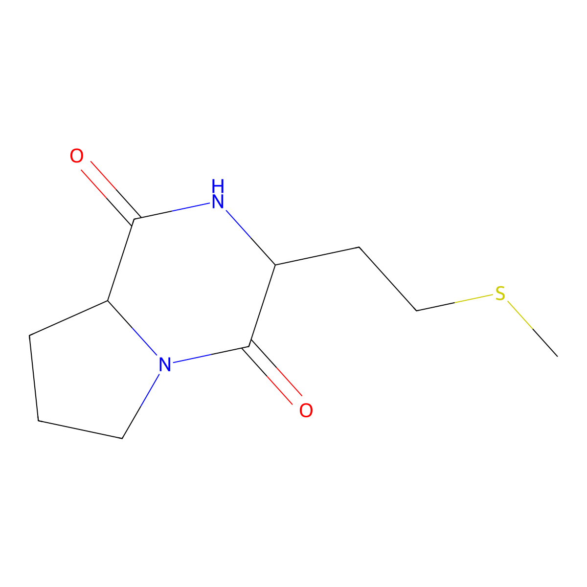 Cyclo(-Met-Pro) molecular structure, CAS 53049-06-2