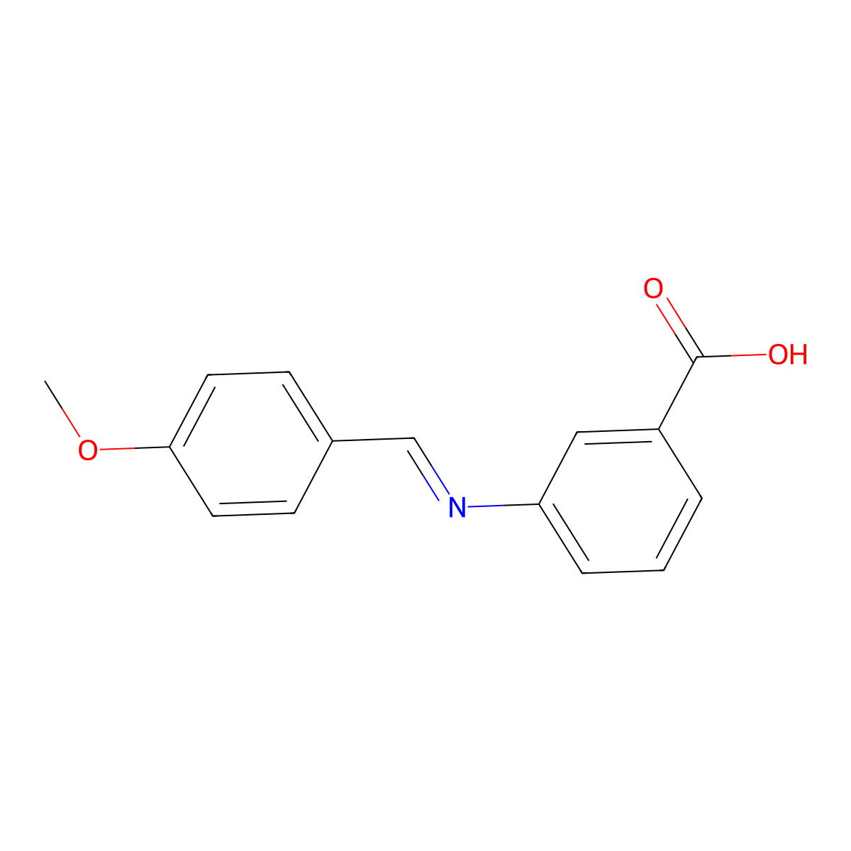 3-[(4-Methoxyphenyl)methylideneamino]benzoic acid molecular structure, CAS 5305-23-7