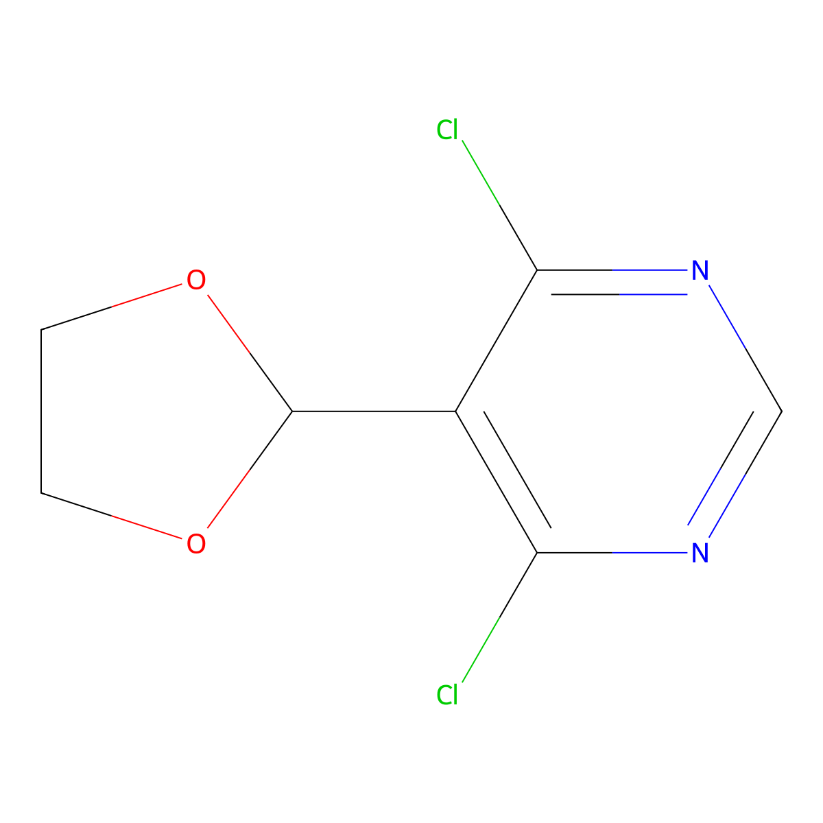 4,6-Dichloro-5-(1,3-dioxolan-2-yl)pyrimidine molecular structure, CAS 5305-44-2
