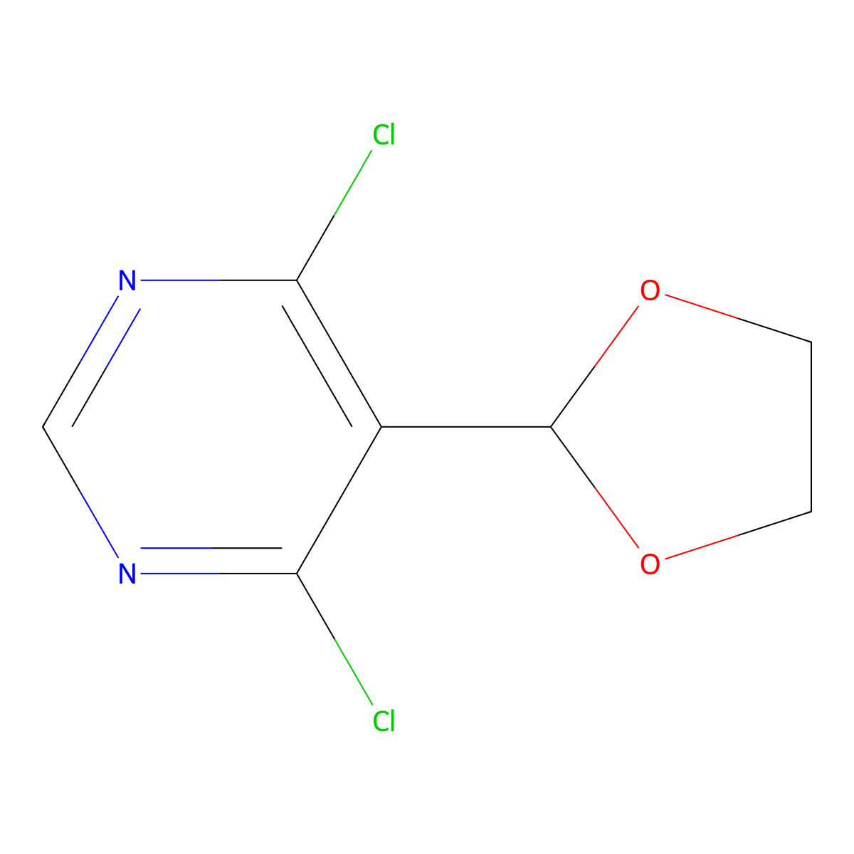 4,6-Dichloro-5-(1,3-dioxolan-2-yl)pyrimidine molecular structure, CAS 5305-44-2