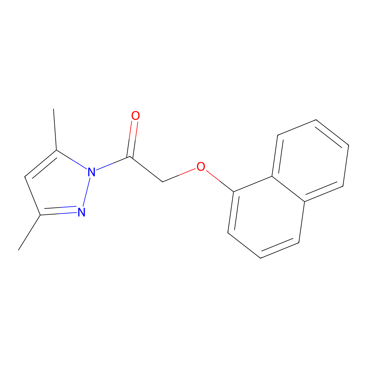 1-(3,5-Dimethylpyrazol-1-yl)-2-naphthalen-1-yloxyethanone molecular structure, CAS 5305-63-5