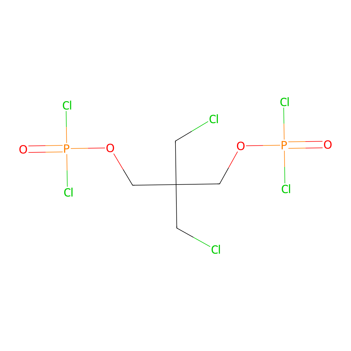 2,2-Bis(chloromethyl)propane-1,3-diyl bis(dichlorophosphate) molecular structure, CAS 5305-82-8