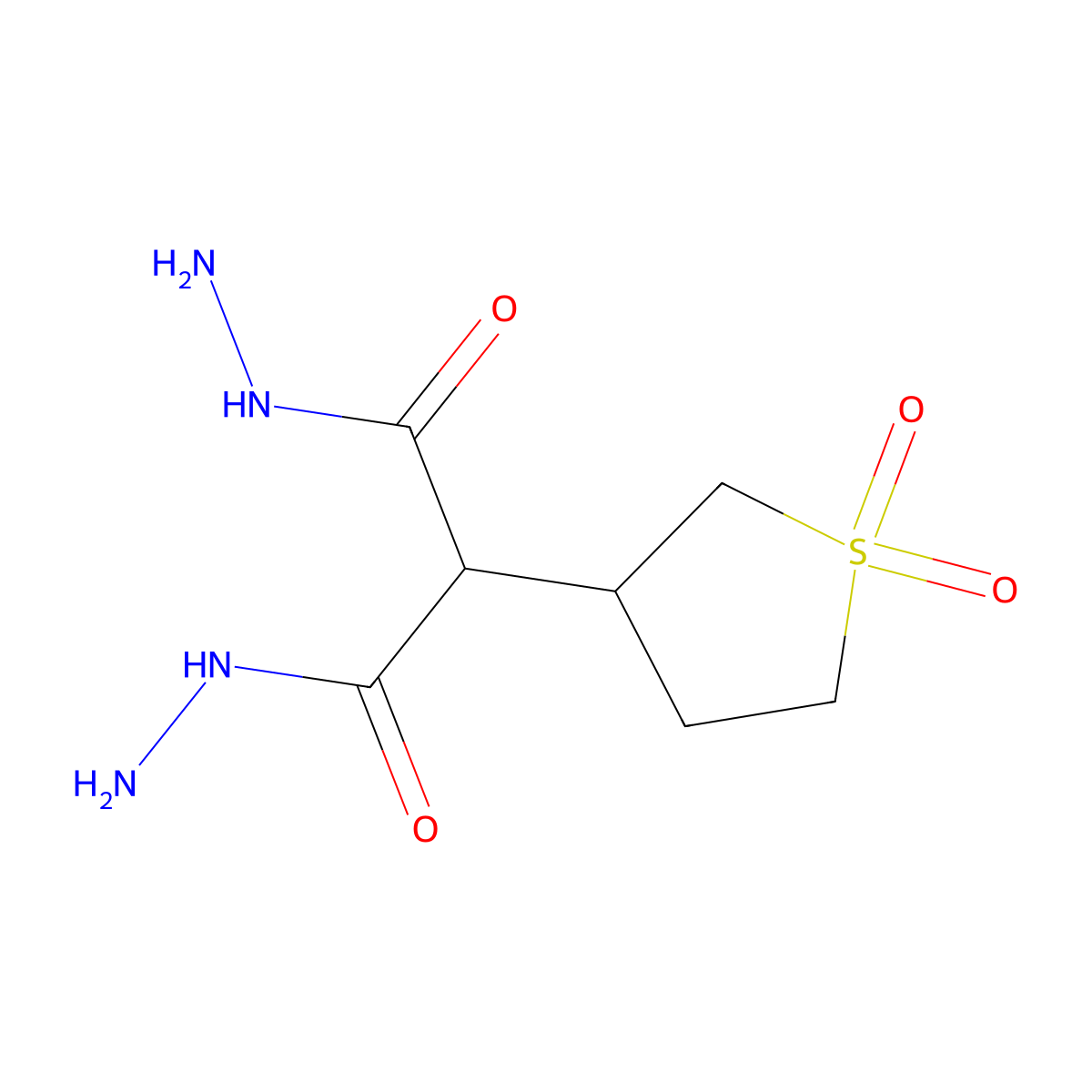 2-(1,1-Dioxidotetrahydro-3-thienyl)malonohydrazide molecular structure, CAS 53050-29-6