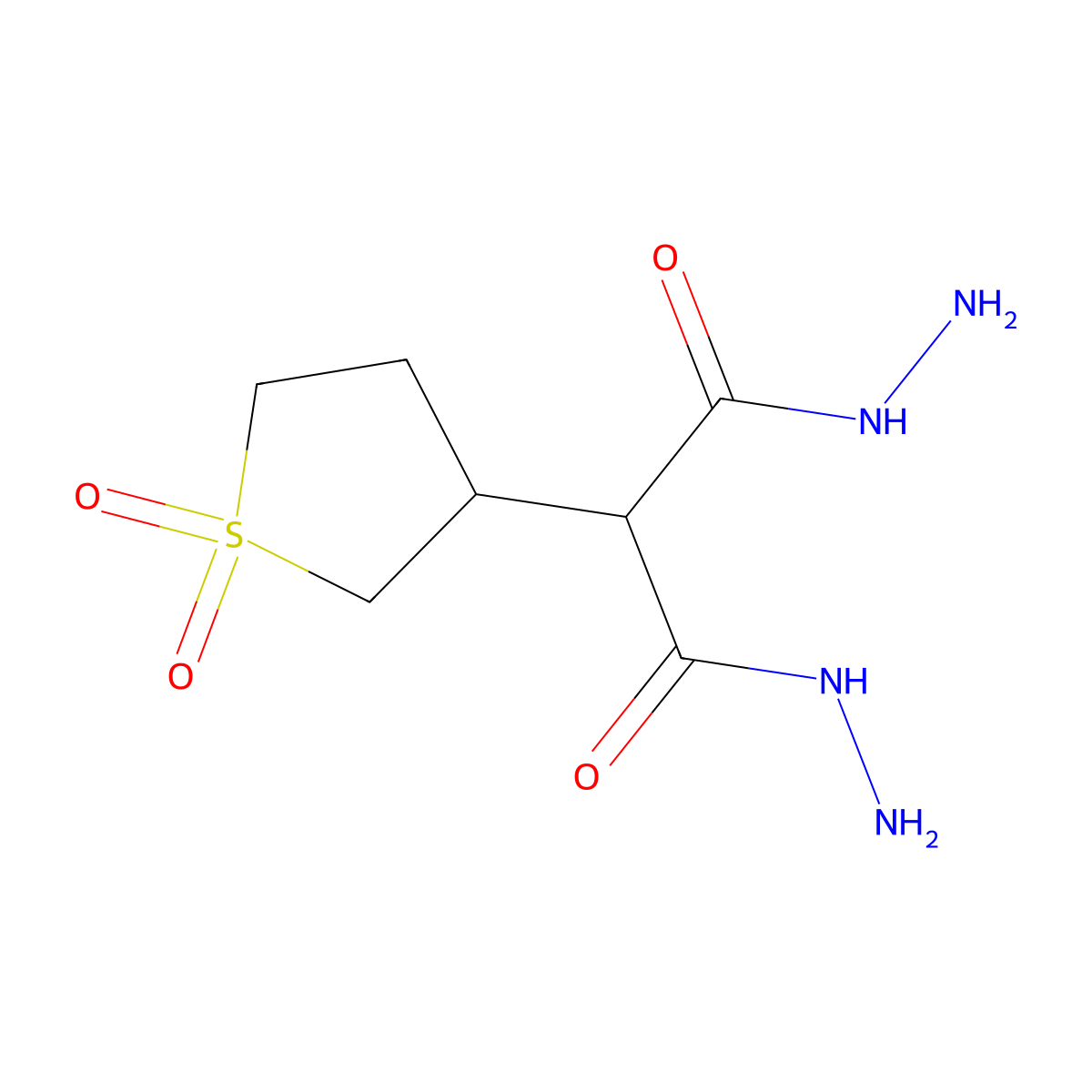 2-(1,1-Dioxidotetrahydro-3-thienyl)malonohydrazide molecular structure, CAS 53050-29-6