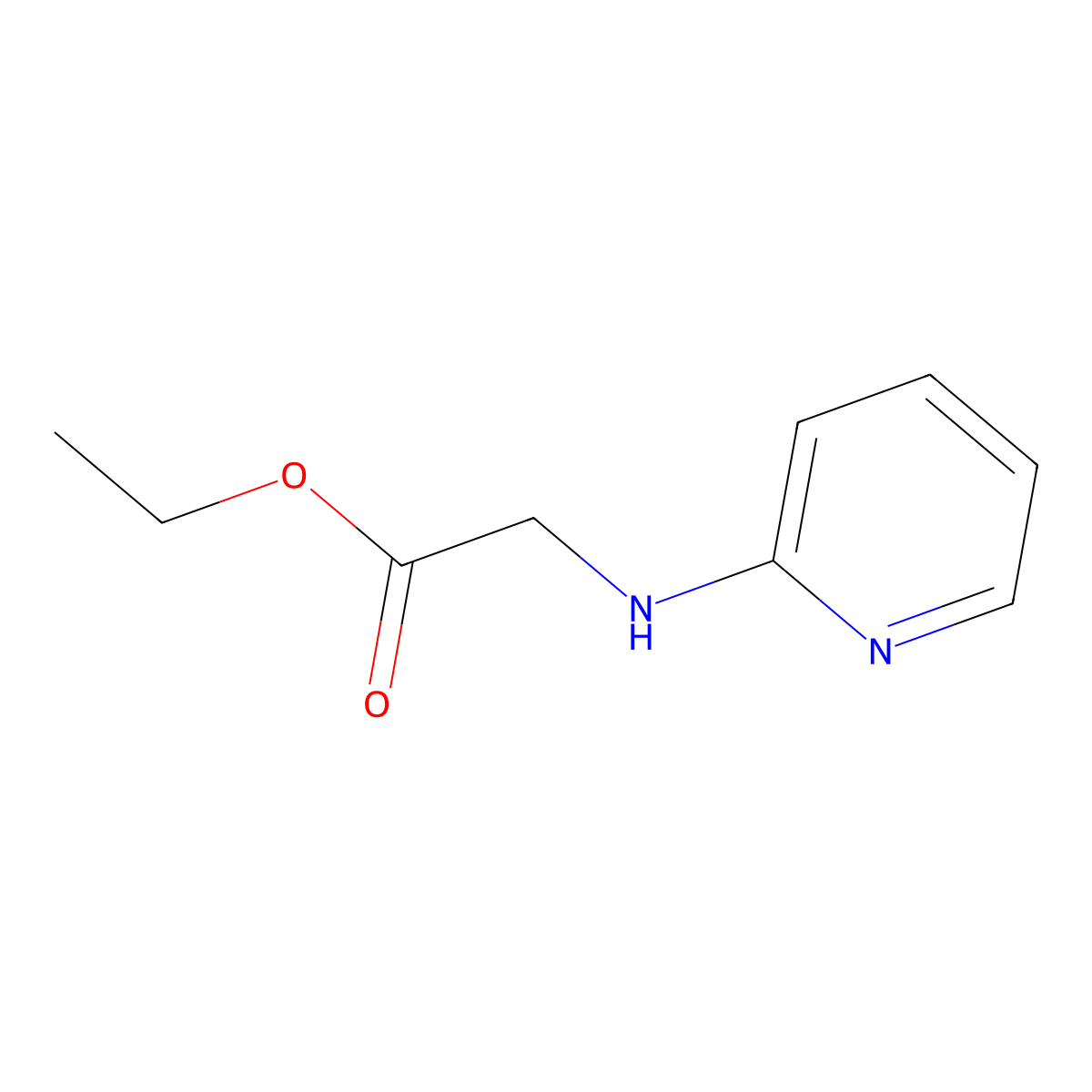 Ethyl 2-(pyridin-2-ylamino)acetate molecular structure, CAS 53051-79-9