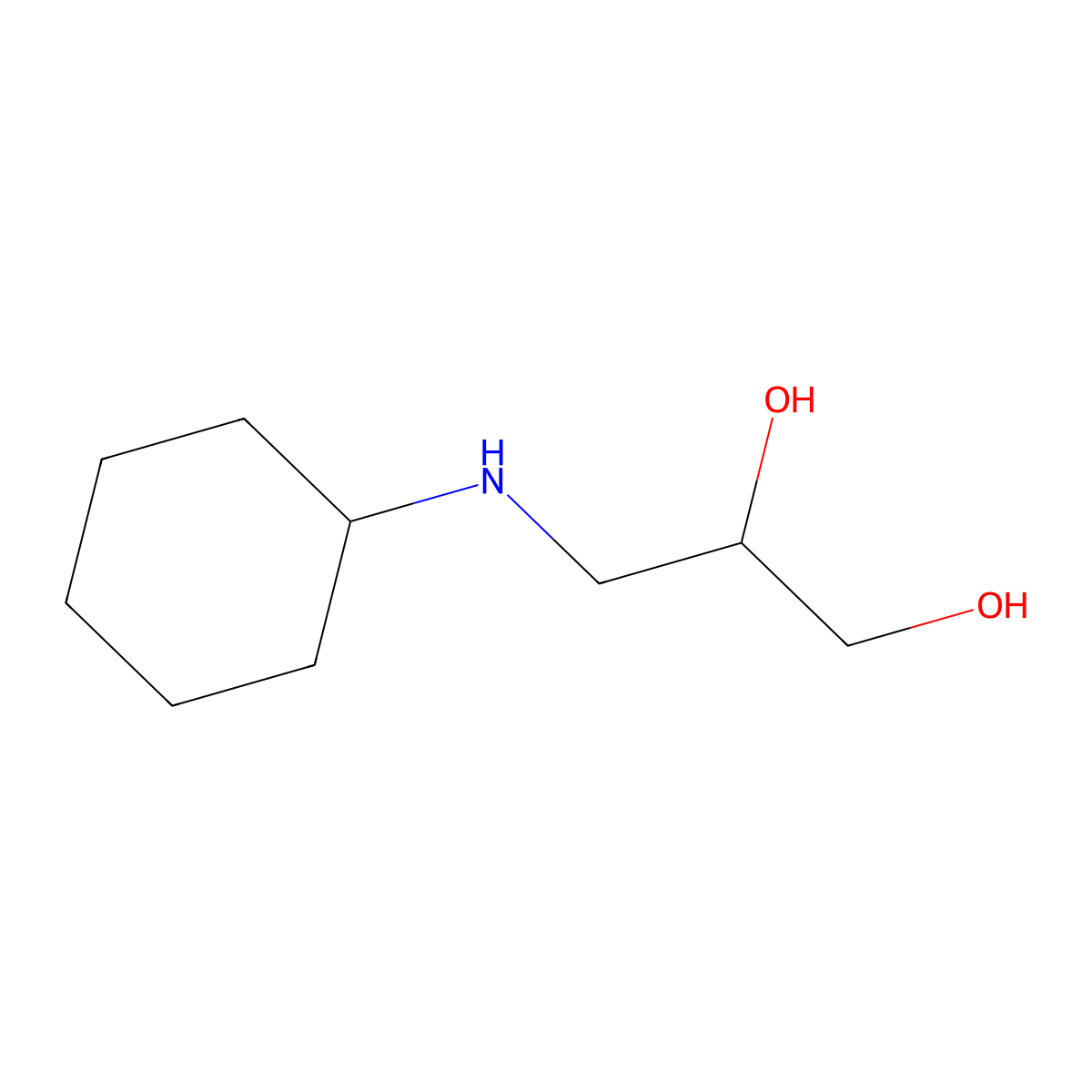 3-(Cyclohexylamino)propane-1,2-diol molecular structure, CAS 53052-03-2