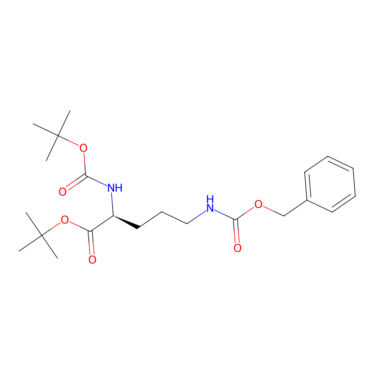 tert-Butyl (2S)-5-{[(benzyloxy)carbonyl]amino}-2-{[(tert-butoxy)carbonyl]amino}pentanoate molecular structure, CAS 53054-02-7